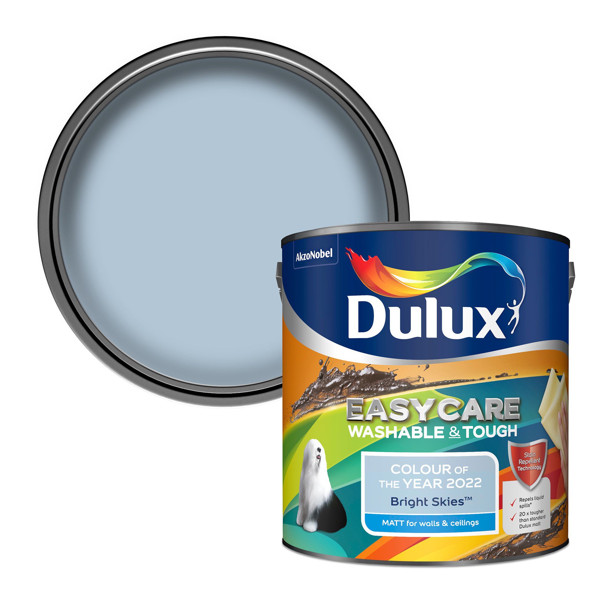 Dulux Easycare Bright Skies Matt Emulsion paint, 2.5L