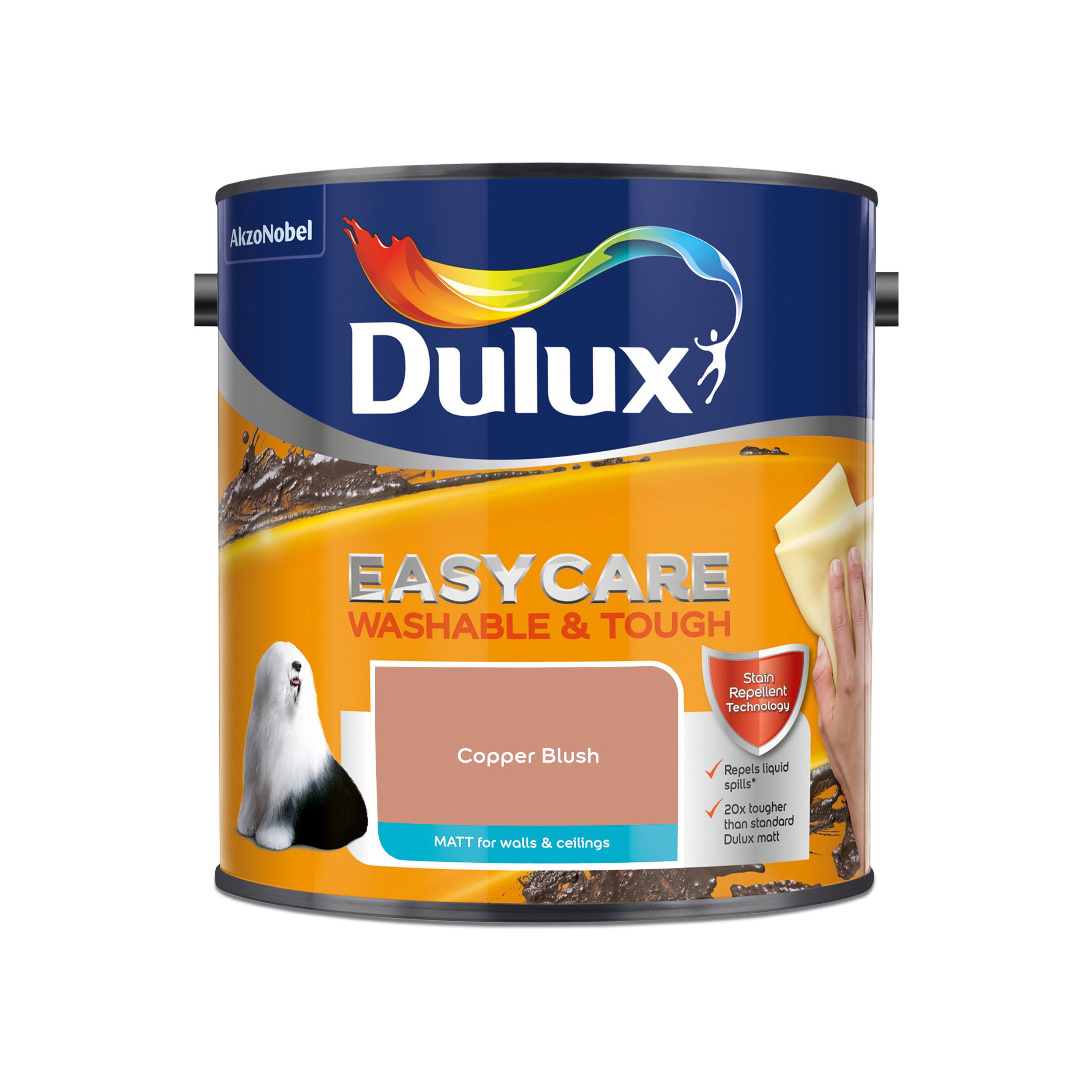 Dulux Easycare Copper blush Matt Emulsion paint, 2.5L