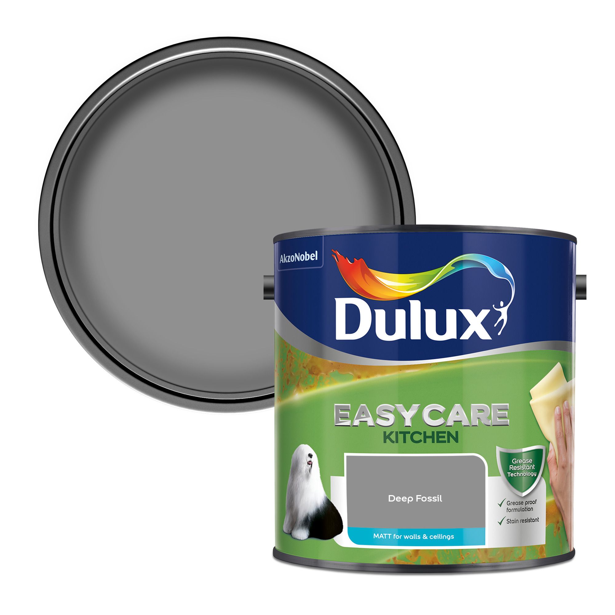 Dulux Easycare Pure brilliant white Matt Emulsion paint, 2.5L