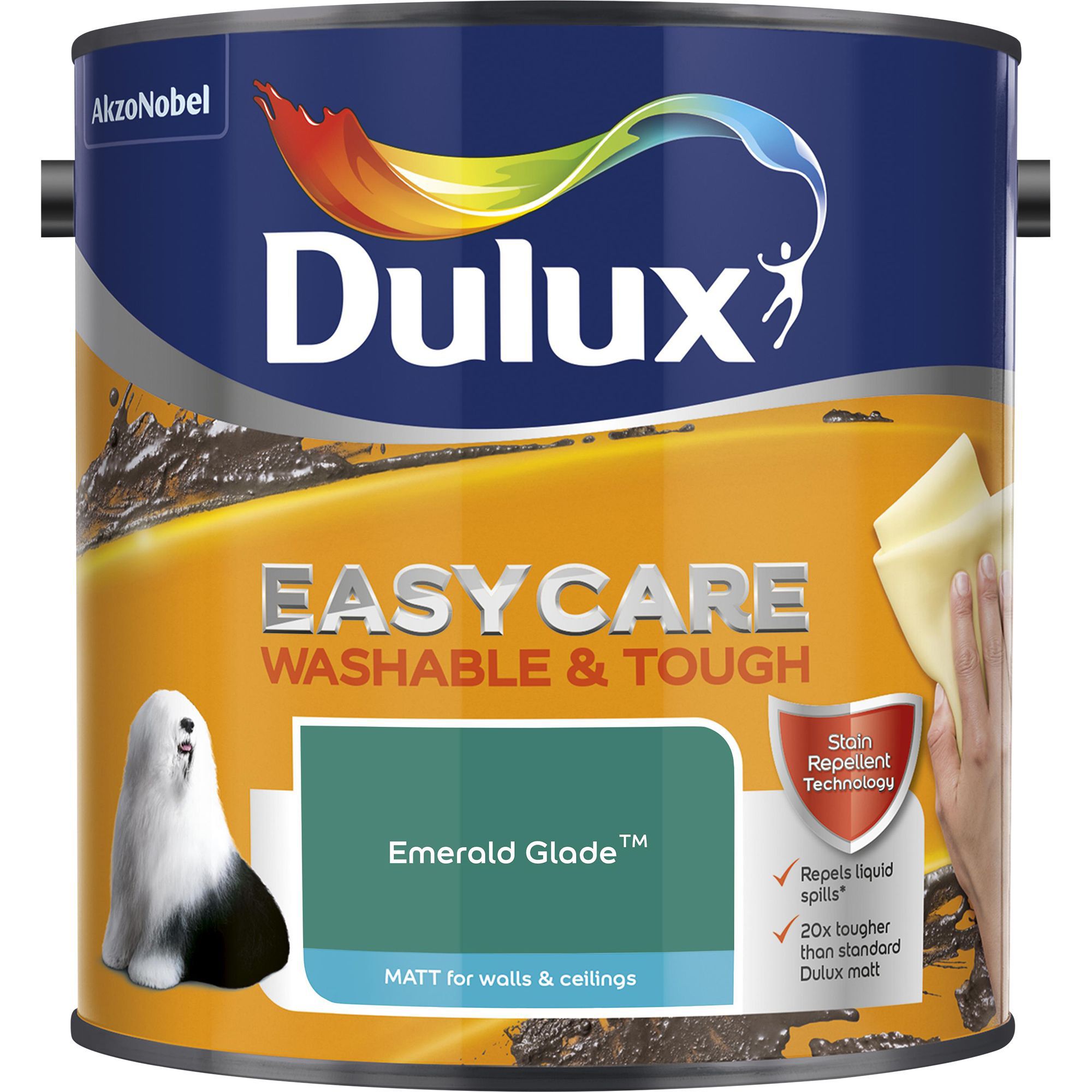 Dulux Easycare Emerald glade Matt Emulsion paint, 2.5L