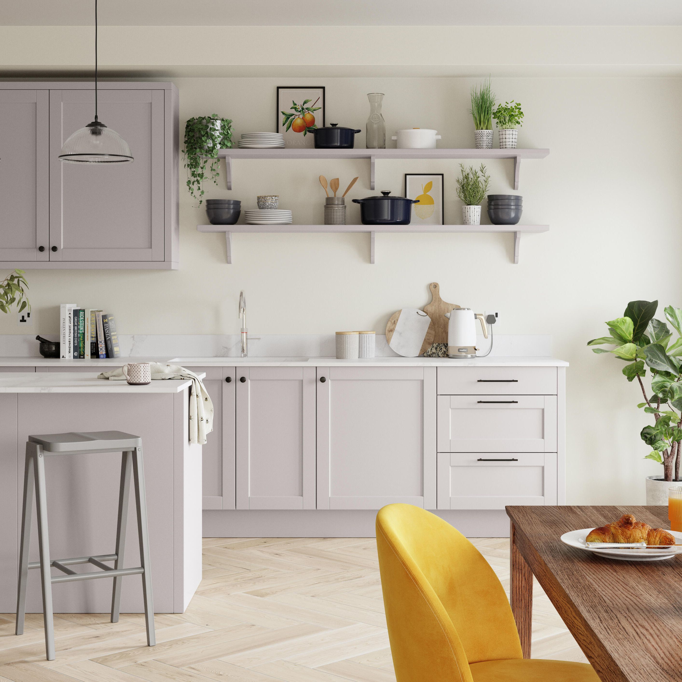 Dulux Easycare Kitchen Jasmine white Matt Emulsion paint, 2.5L