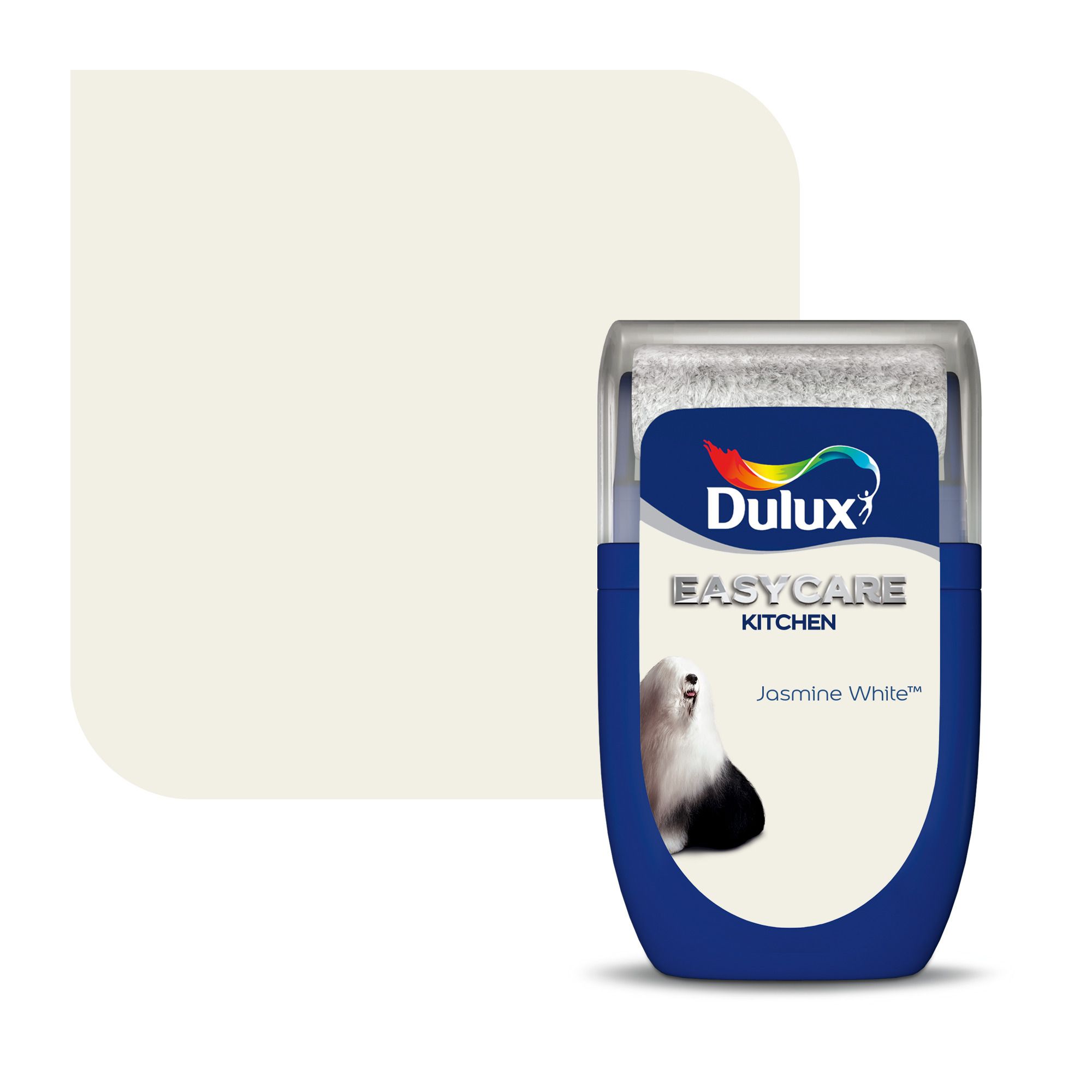 Dulux Easycare Kitchen Jasmine white Matt Emulsion paint, 30ml Tester pot