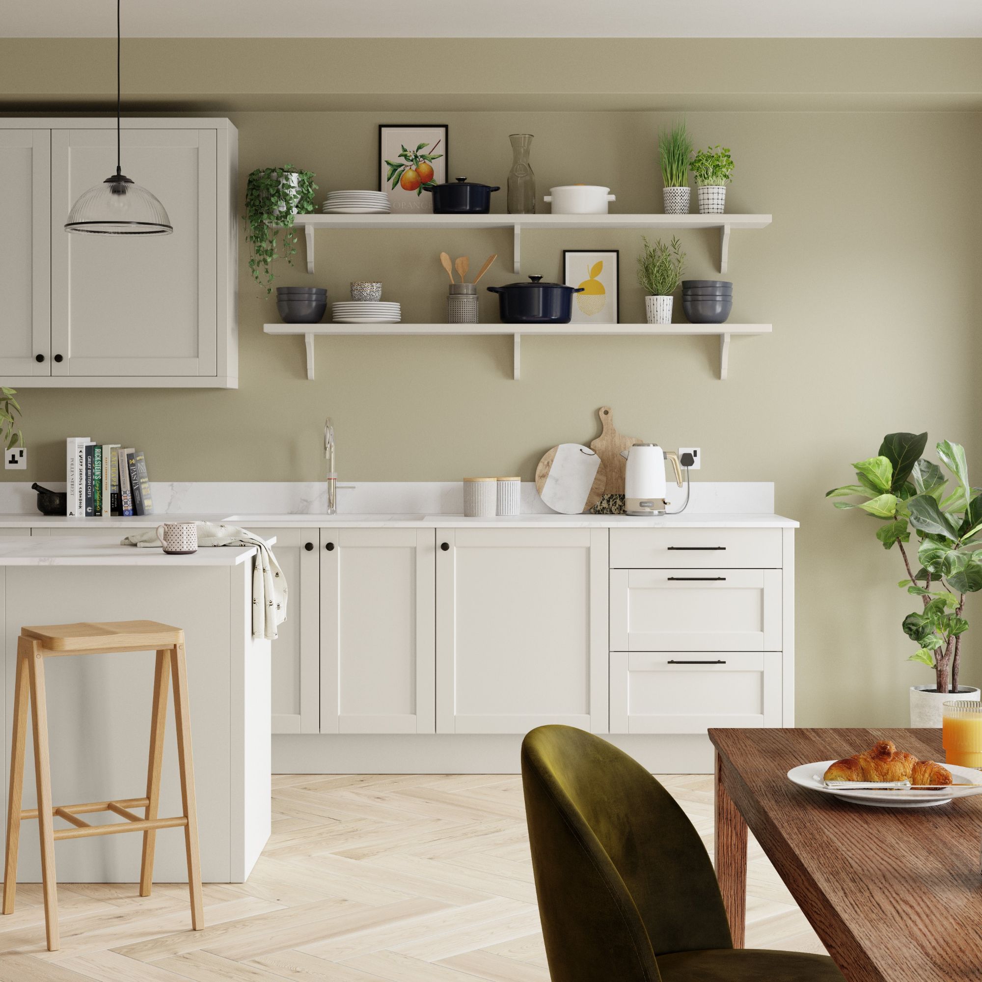 Dulux Easycare Kitchen Overtly Olive Matt Wall & ceiling Emulsion paint, 30ml Tester pot