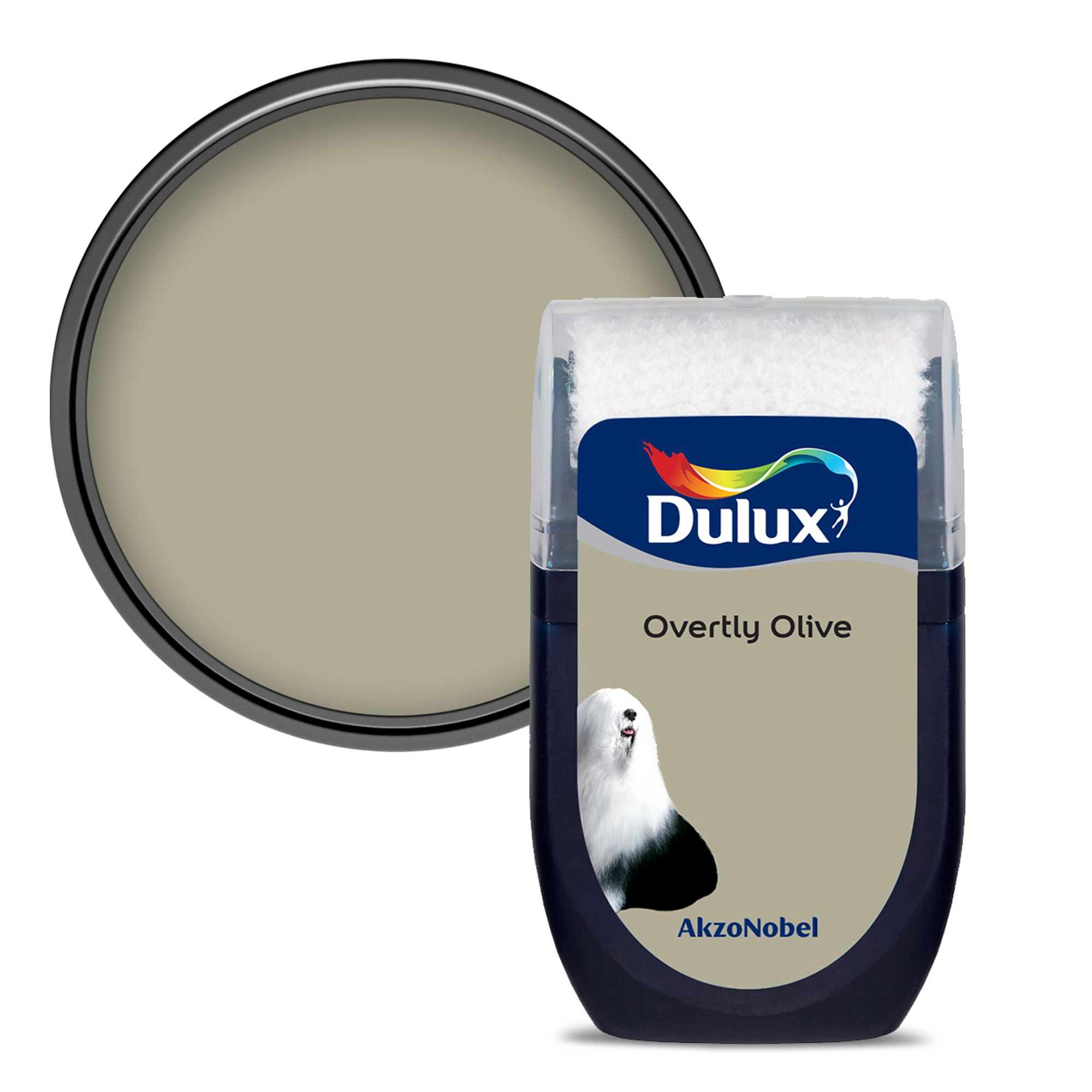 Dulux Easycare Kitchen Overtly Olive Matt Wall & ceiling Emulsion paint, 30ml Tester pot