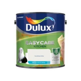 Dulux Easycare Kitchen Pure brilliant white Matt Emulsion paint 2.5L