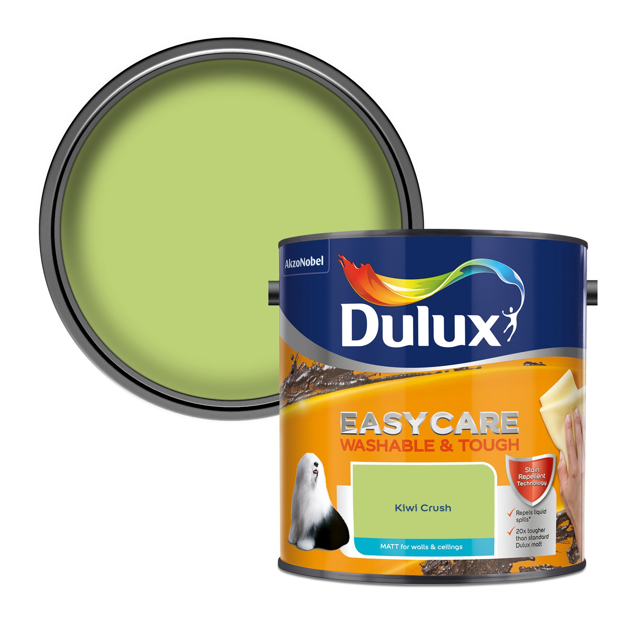 Dulux Easycare Kiwi crush Matt Emulsion paint, 2.5L