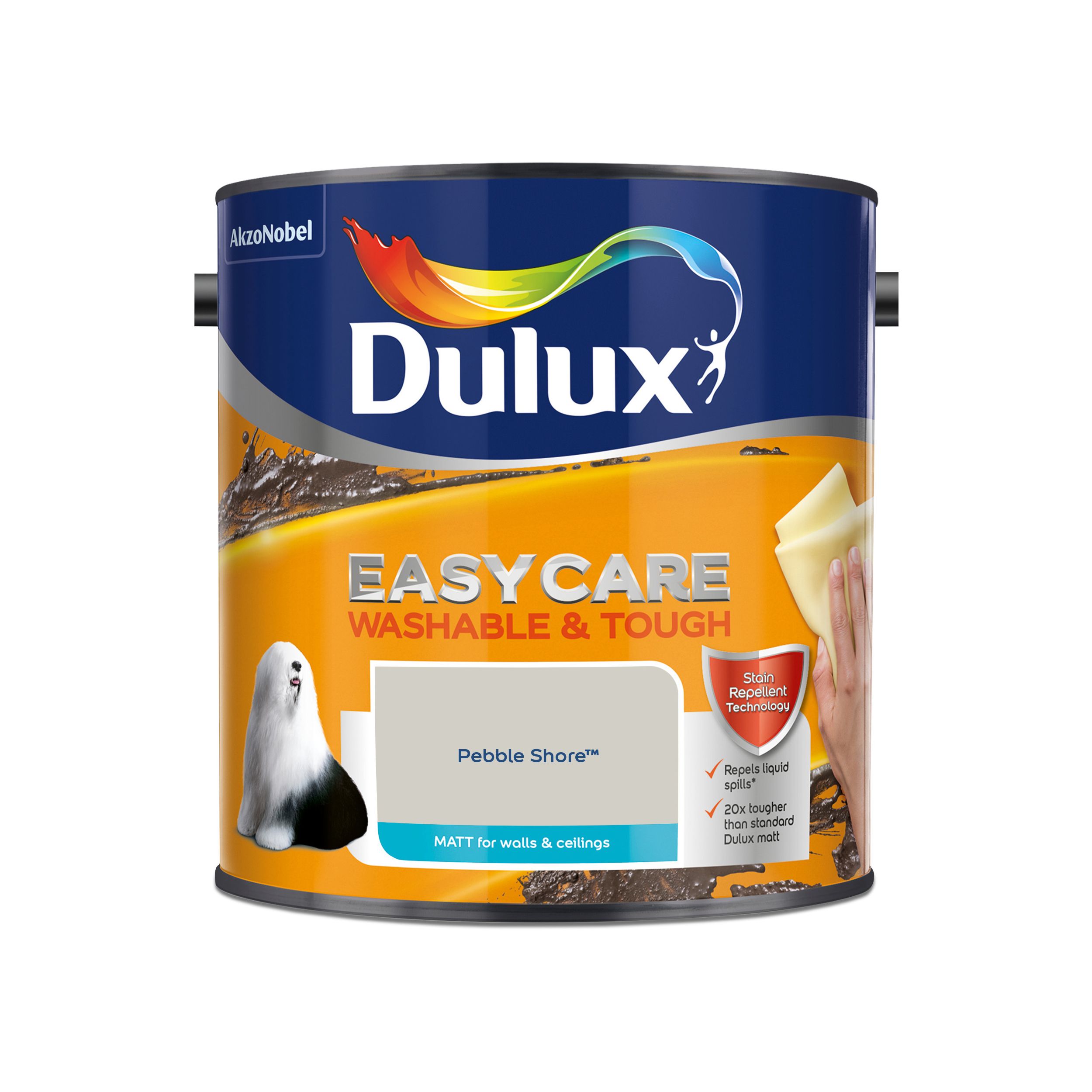 Dulux Easycare Pebble shore Matt Emulsion paint, 2.5L