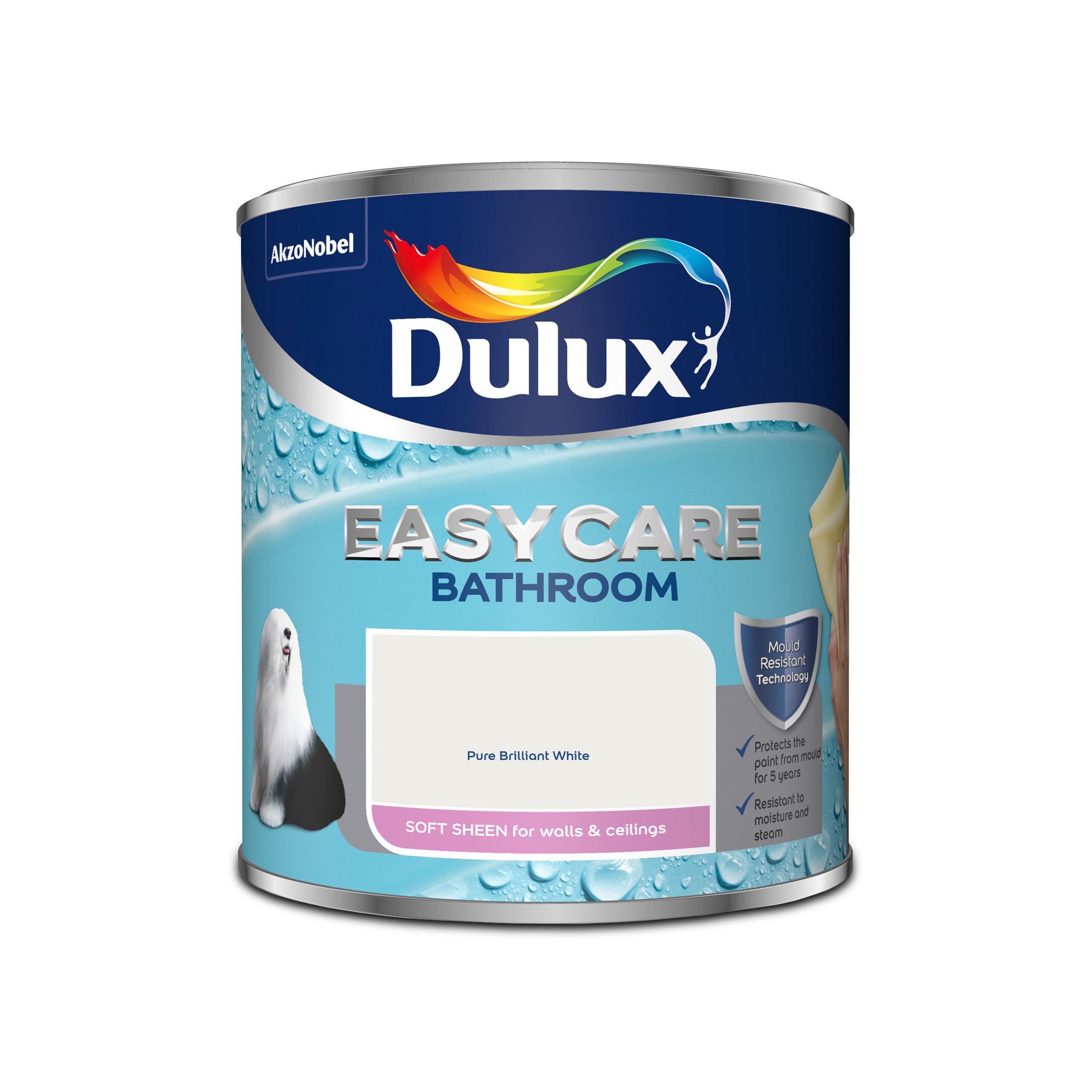 Dulux Easycare Pure brilliant white Soft sheen Emulsion paint, 1L
