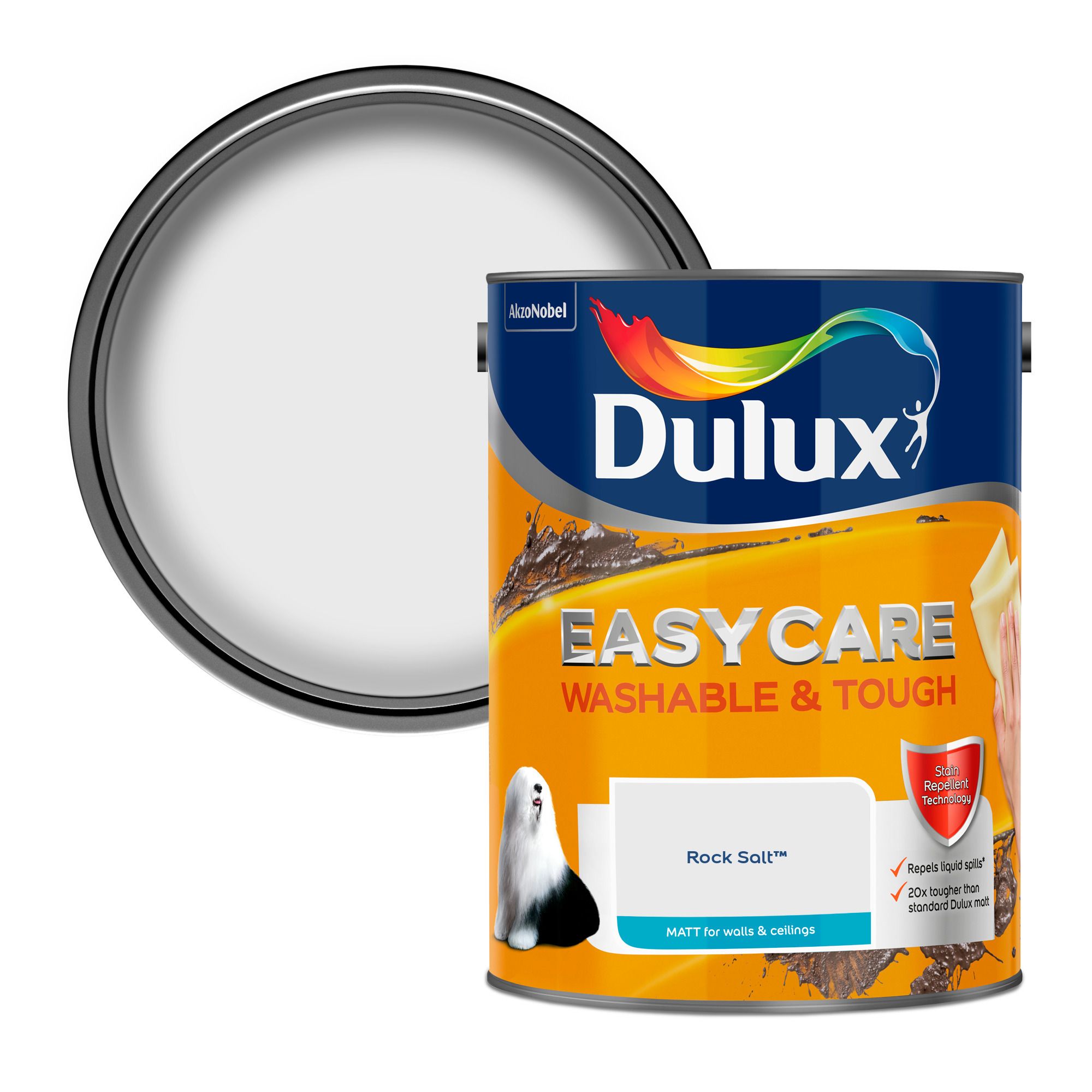 Dulux Easycare Rock salt Matt Emulsion paint, 5L