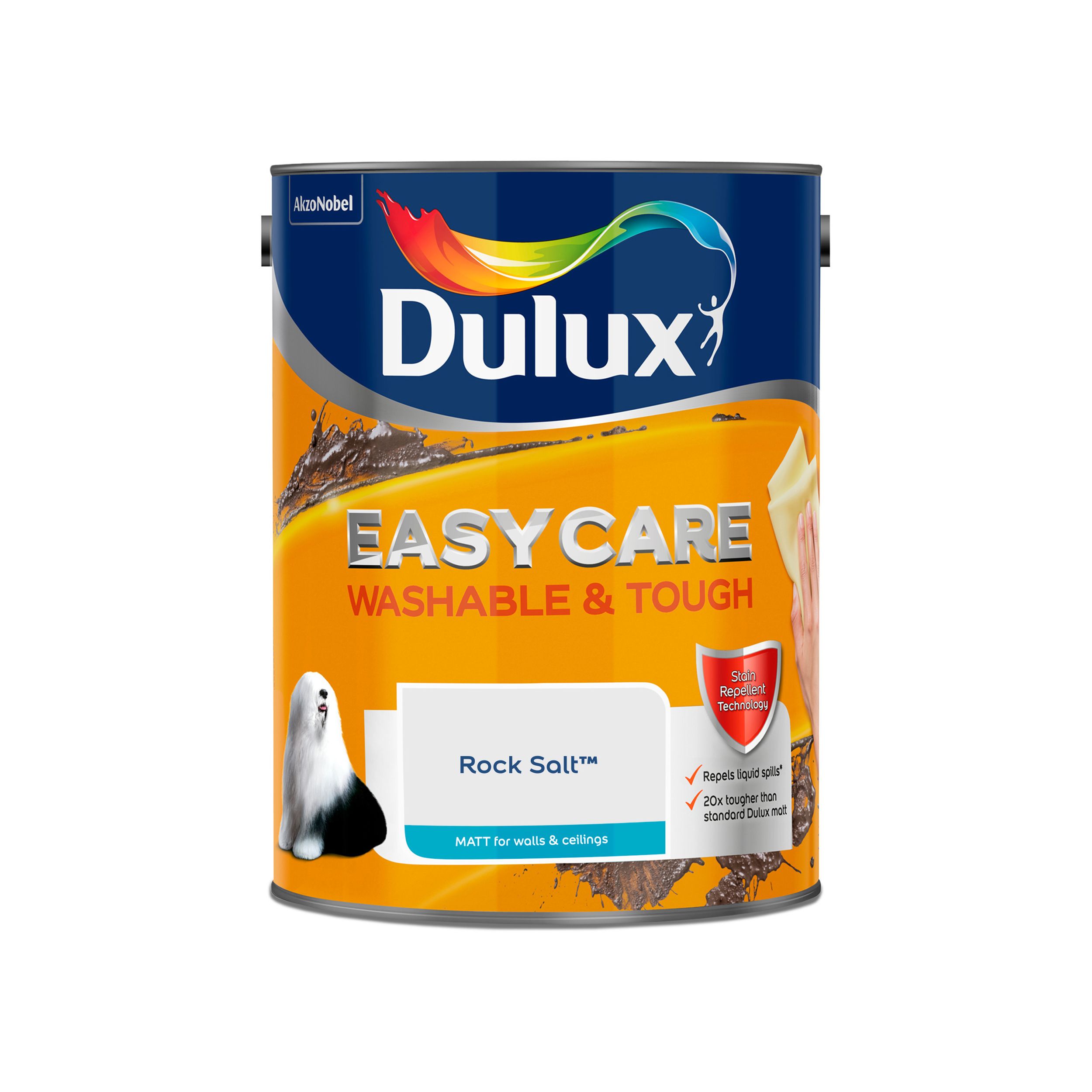 Dulux Easycare Rock salt Matt Emulsion paint, 5L