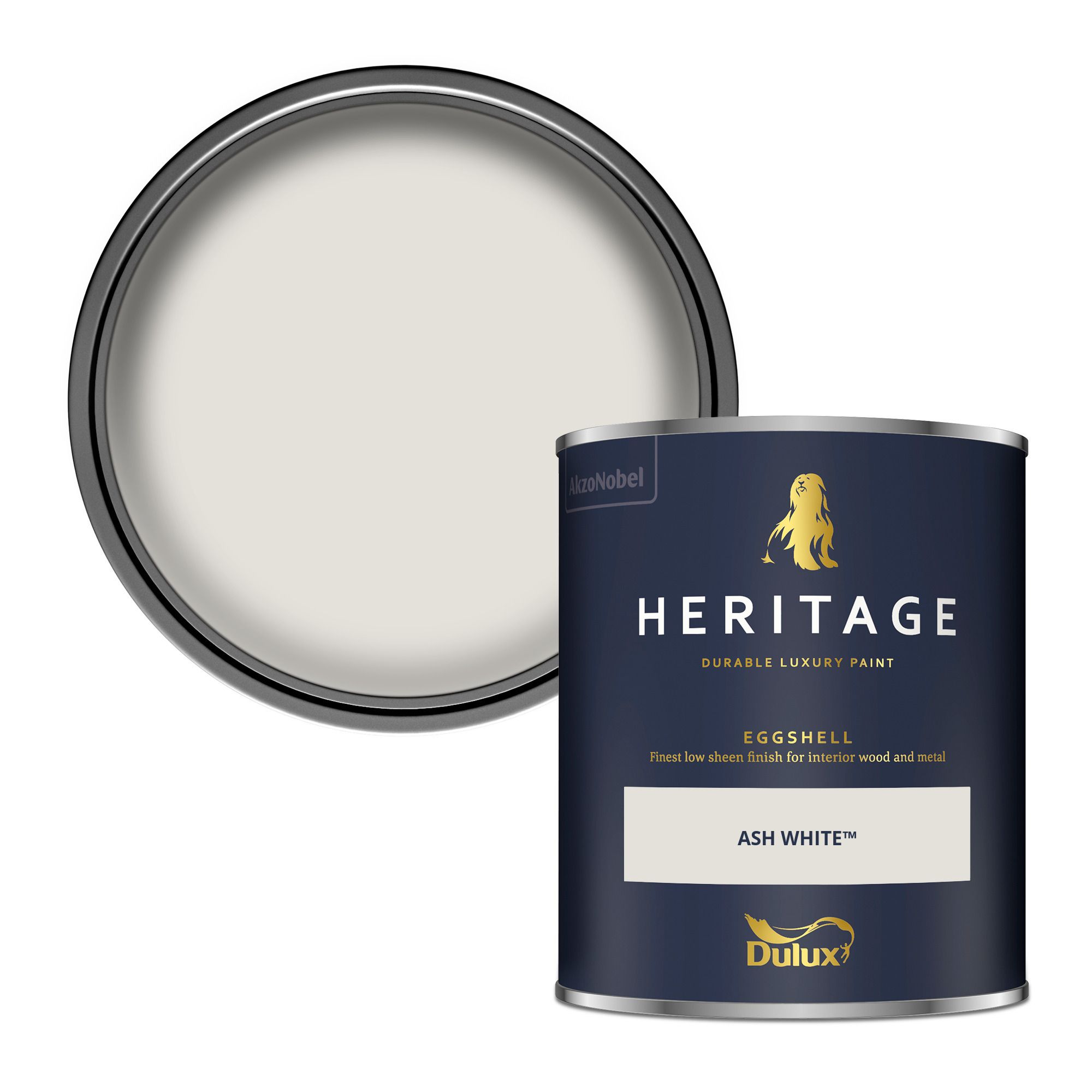 Dulux Heritage Ash White Eggshell Multi-surface Wall paint, 750ml