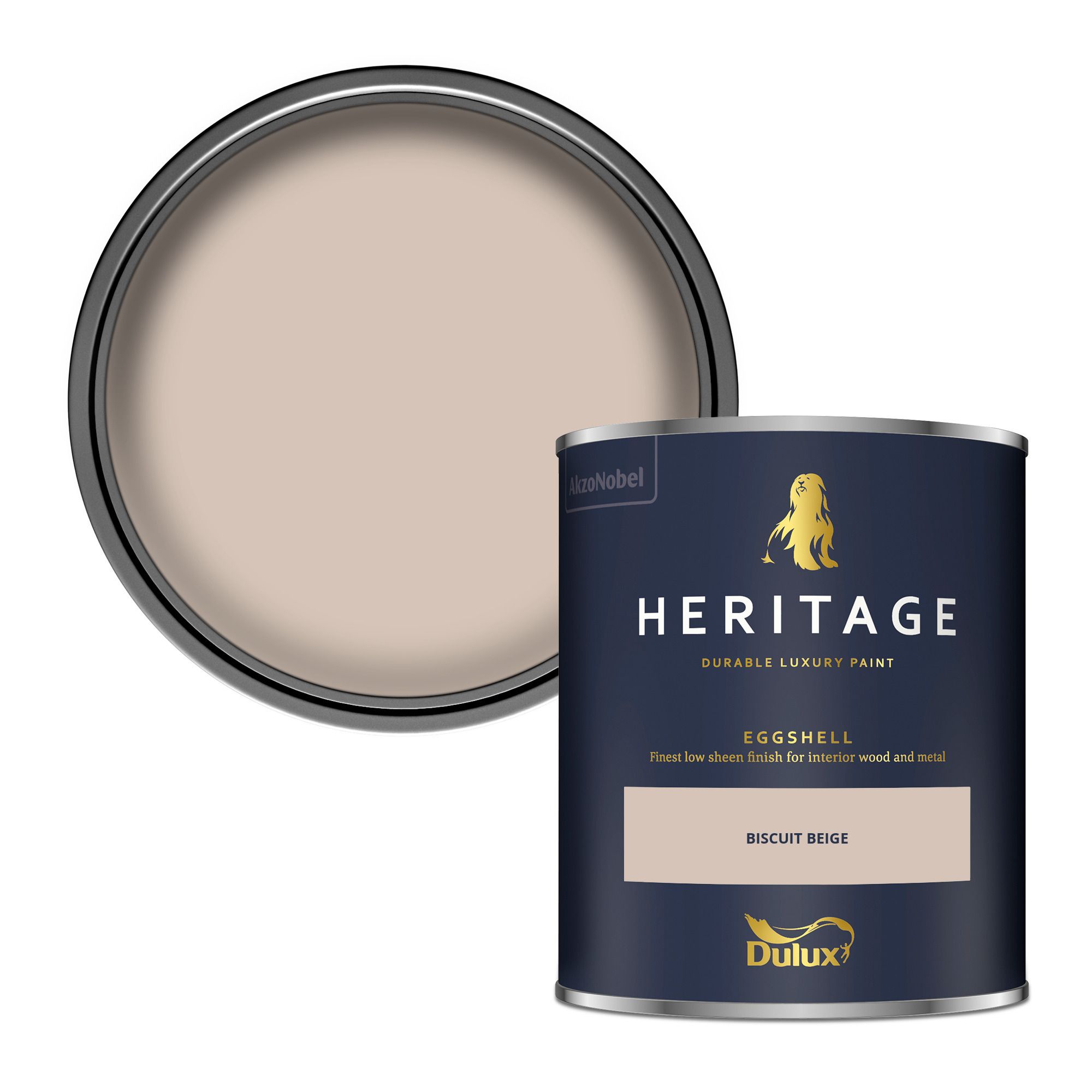 Dulux Heritage Biscuit Beige Eggshell Multi-surface Wall paint, 750ml