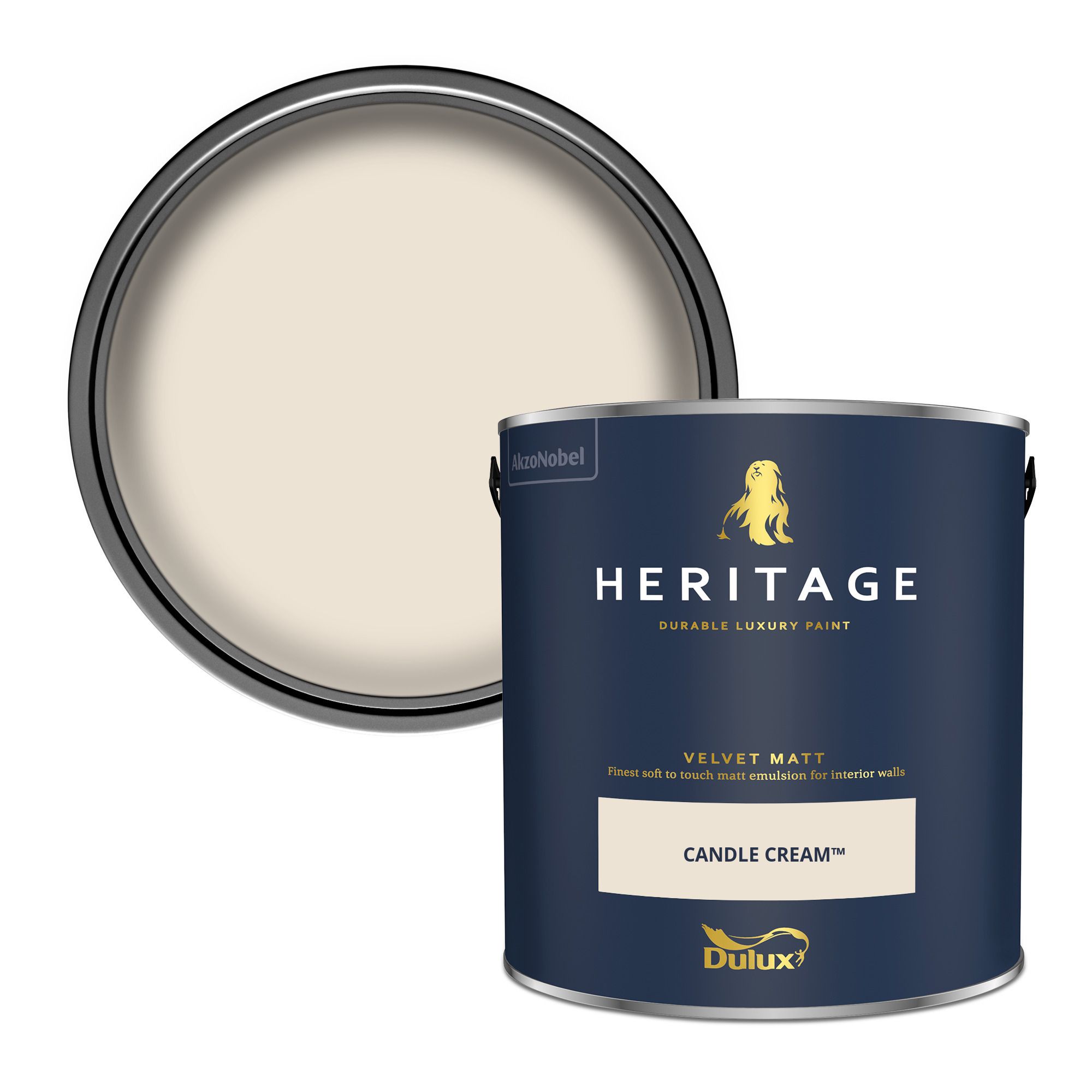 Dulux Heritage Candle Cream Velvet matt Wall paint, 2.5L