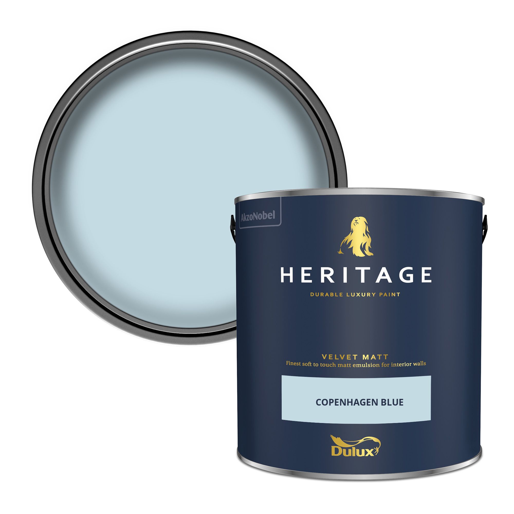Dulux Heritage Copenhagen Blue Velvet matt Wall paint, 2.5L