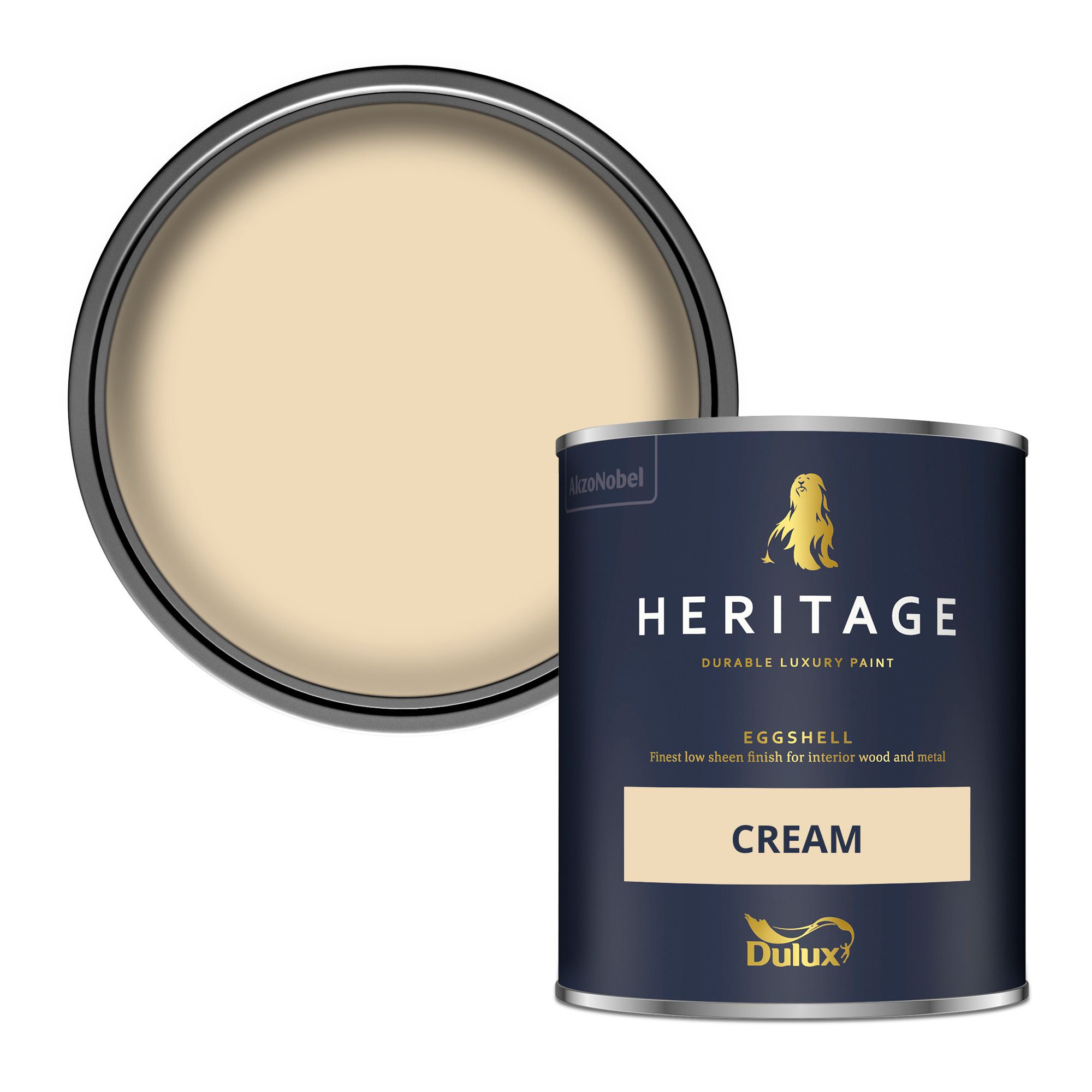 Dulux Heritage Cream Eggshell Multi-surface Wall paint, 750ml