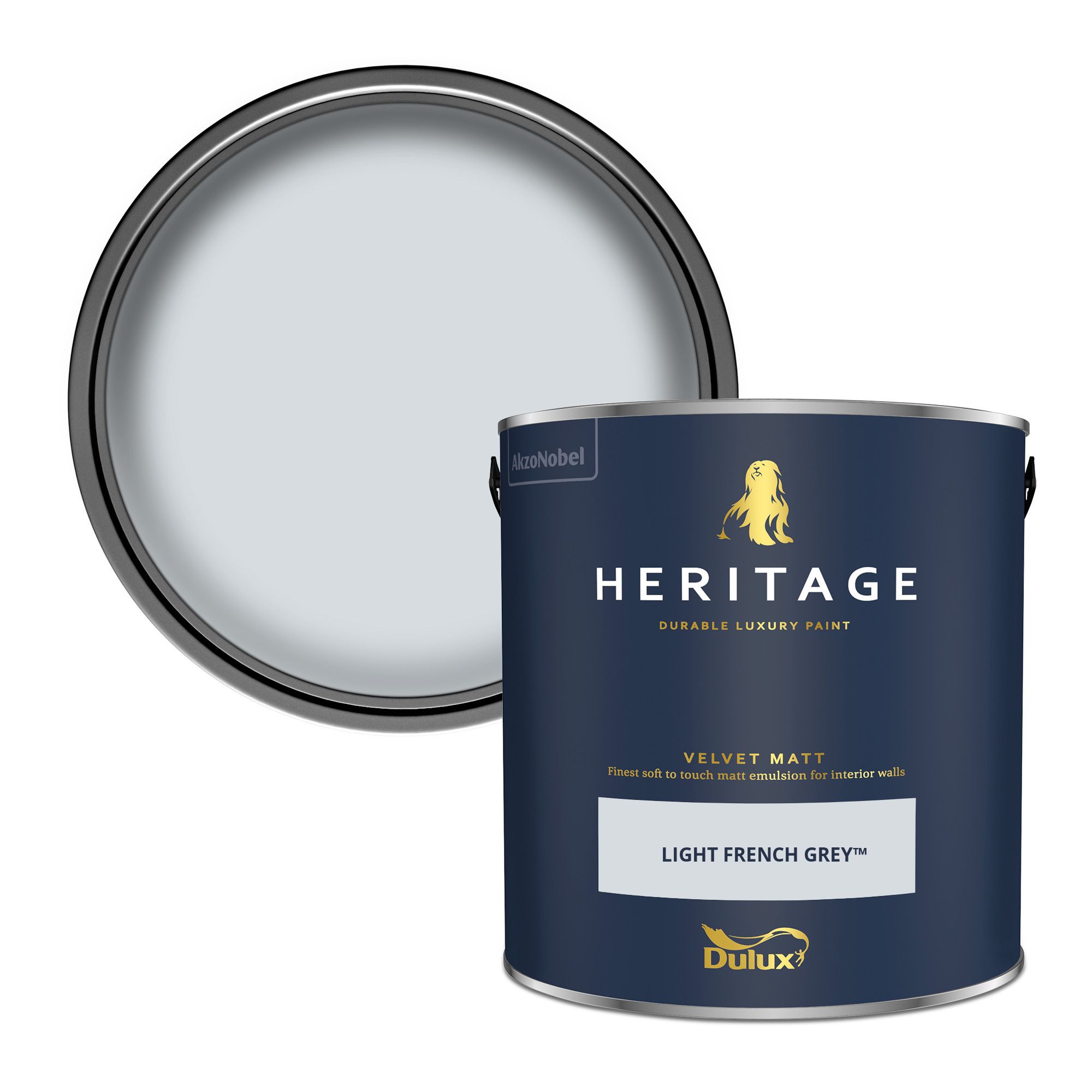 Dulux Heritage Light French Grey Velvet matt Wall paint, 2.5L