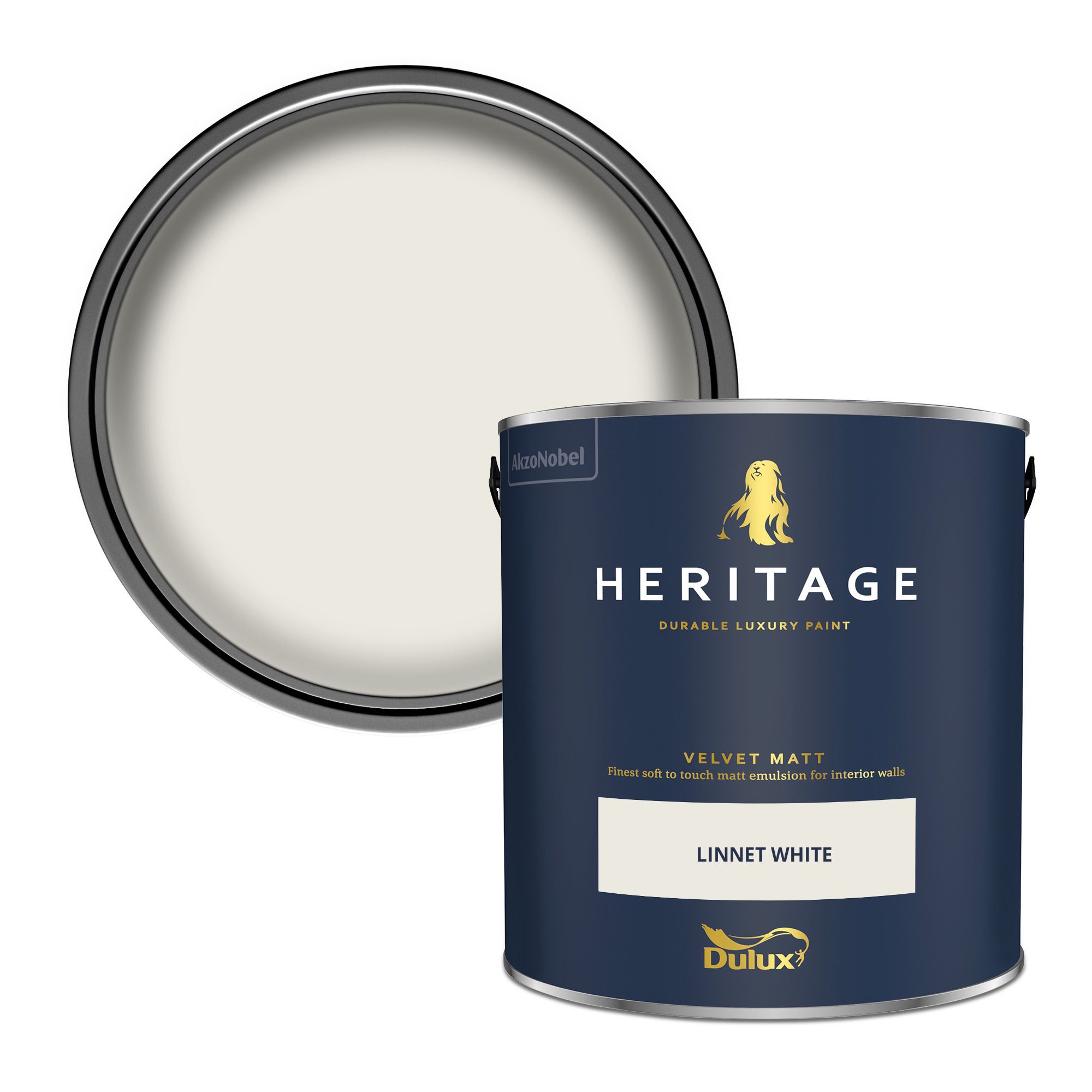 Dulux Heritage Linnet White Velvet matt Wall paint, 2.5L