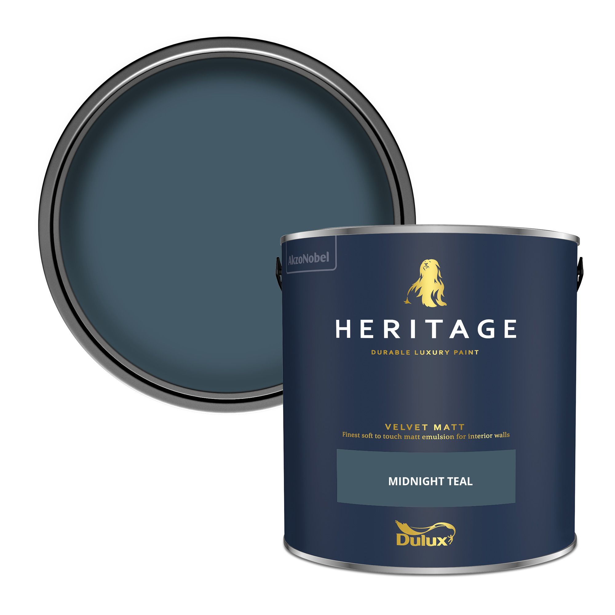 Dulux Heritage Midnight Teal Velvet matt Wall paint, 2.5L
