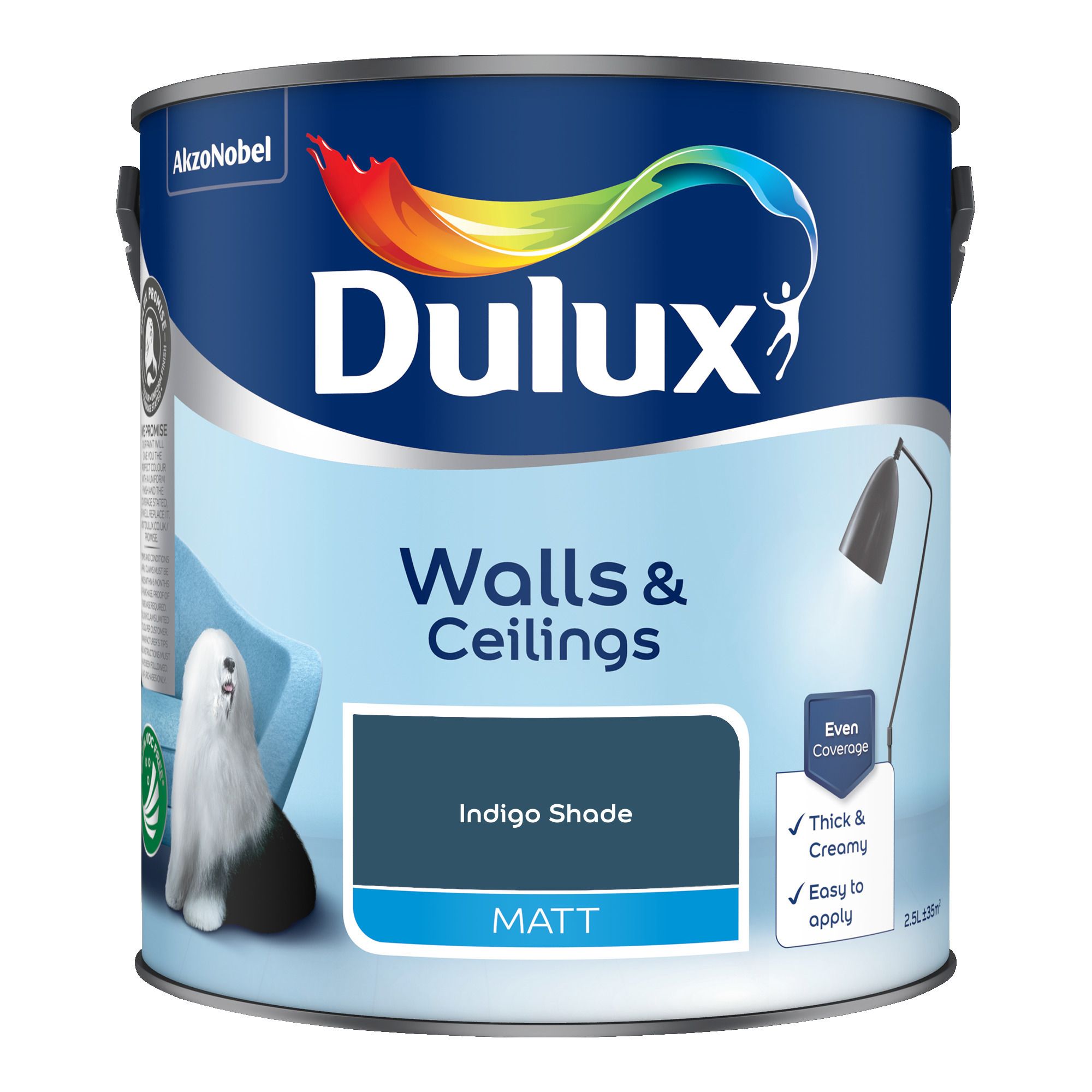 Dulux Indigo Shade Matt Wall & ceiling Emulsion paint, 2.5L
