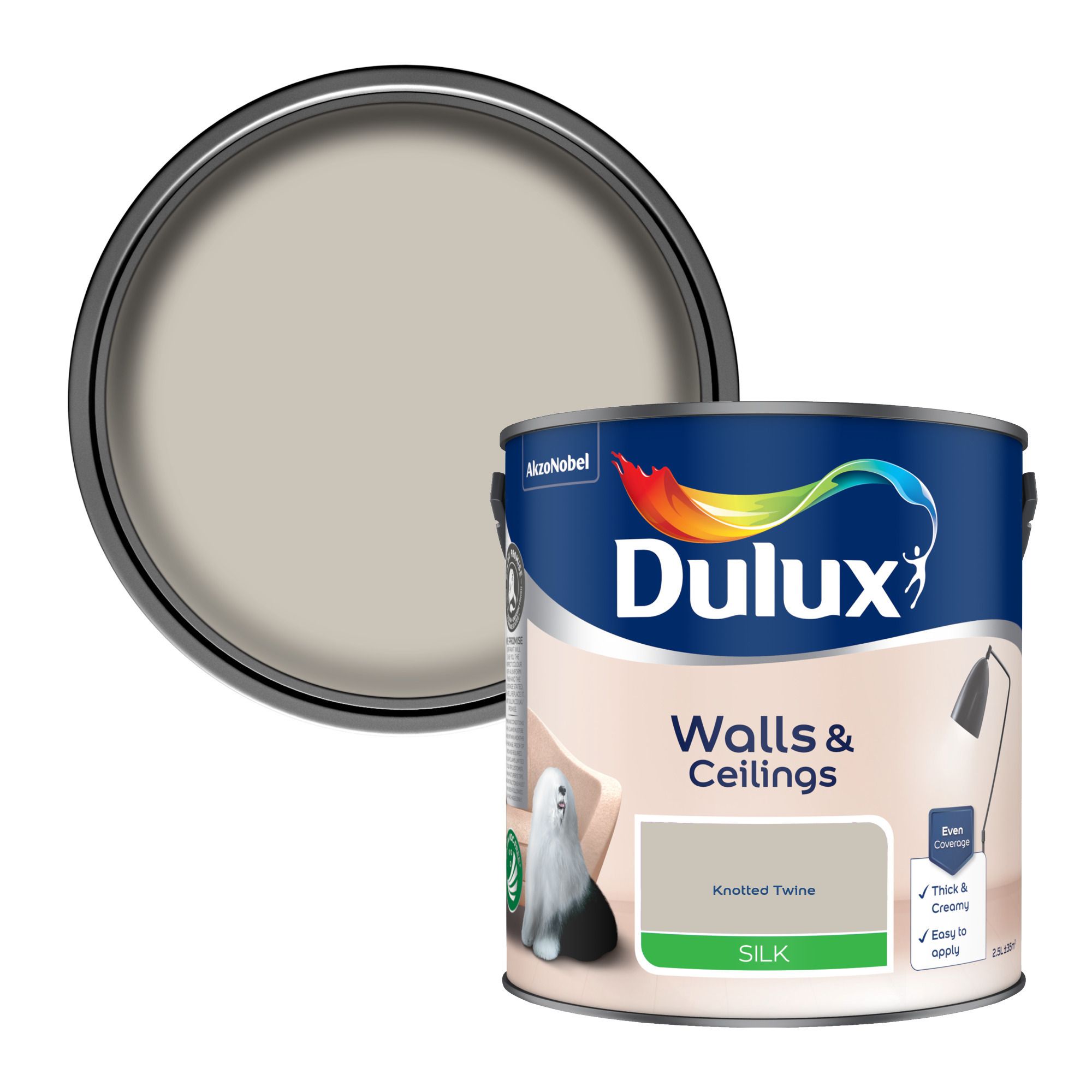 Dulux Knotted Twine Silk Wall & ceiling Emulsion paint, 2.5L
