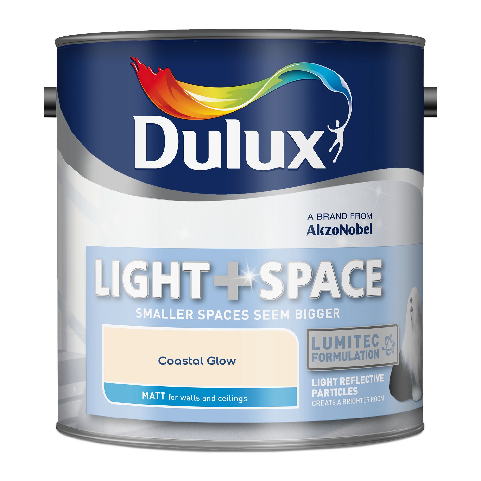 Dulux Light & space Coastal glow Matt Emulsion paint, 2.5L