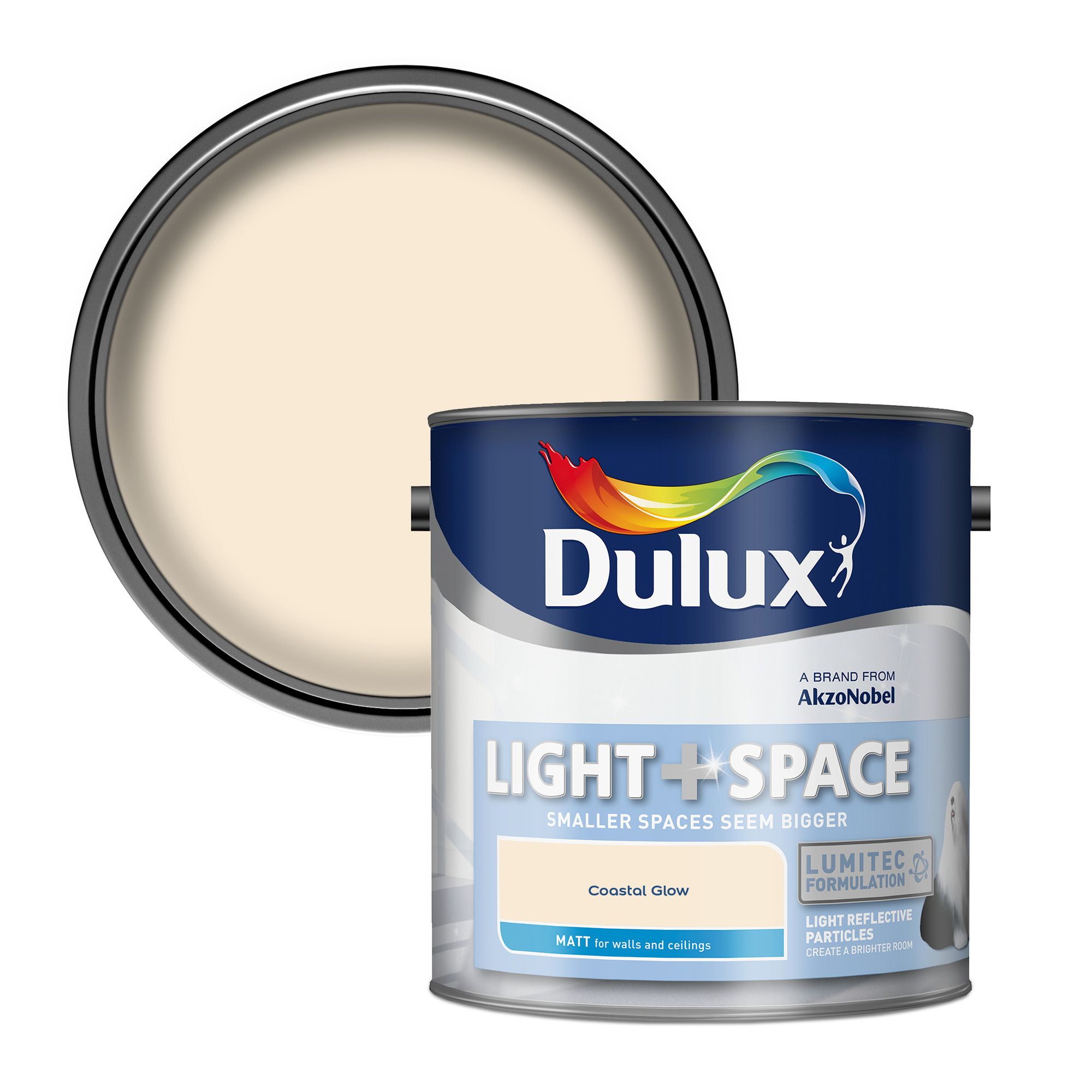 Dulux Light & space Coastal glow Matt Emulsion paint, 2.5L