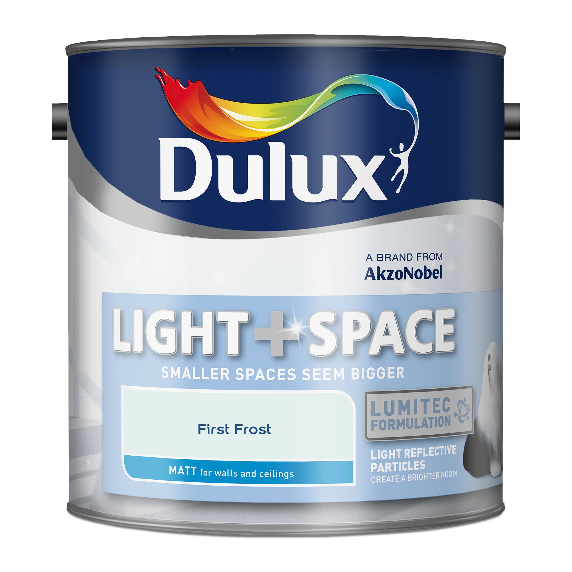 Dulux Light & space First frost Matt Emulsion paint, 2.5L