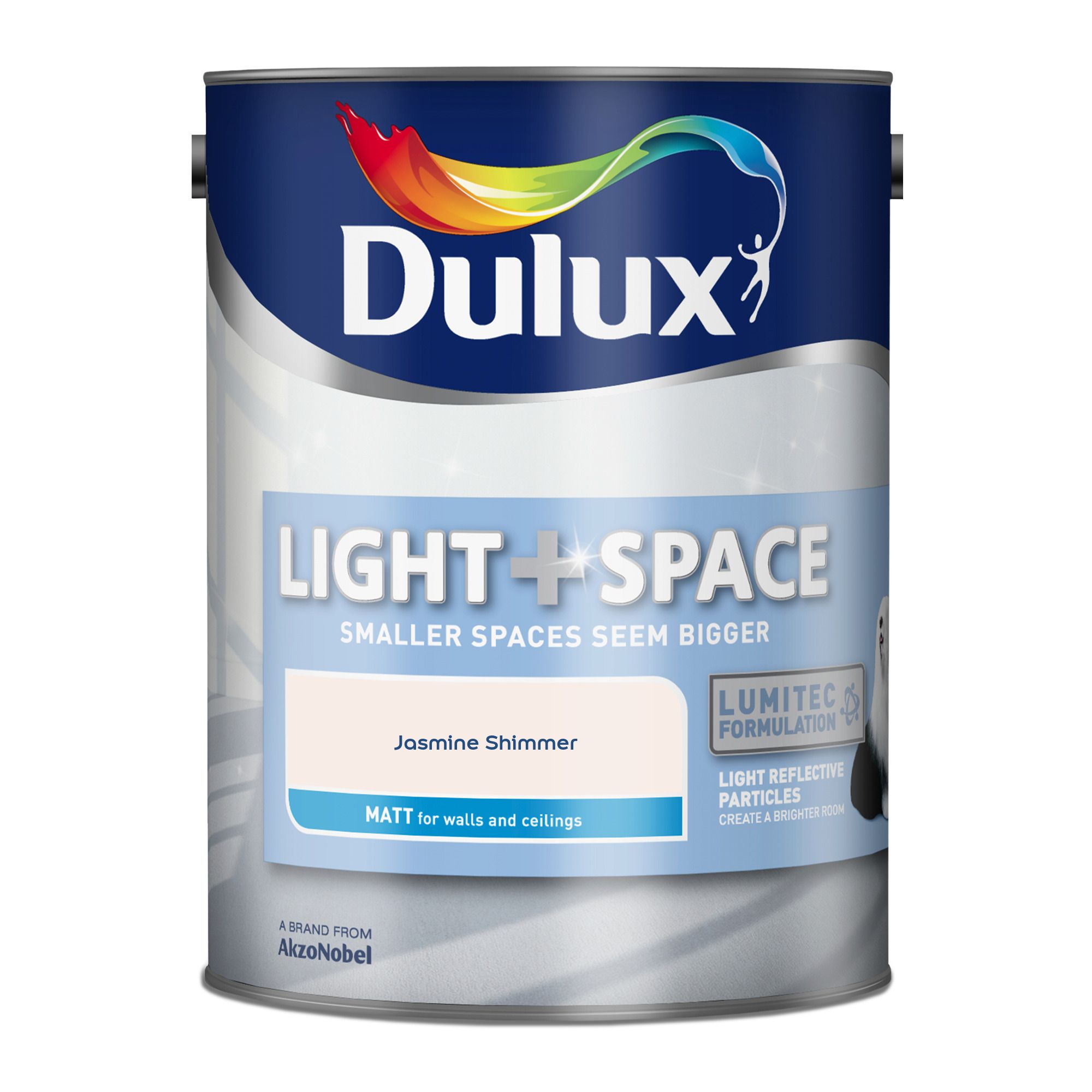Dulux Light & space Jasmine shimmer Matt Emulsion paint, 5L