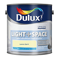 Dulux Light & space Lemon spirit Matt Emulsion paint, 2.5L