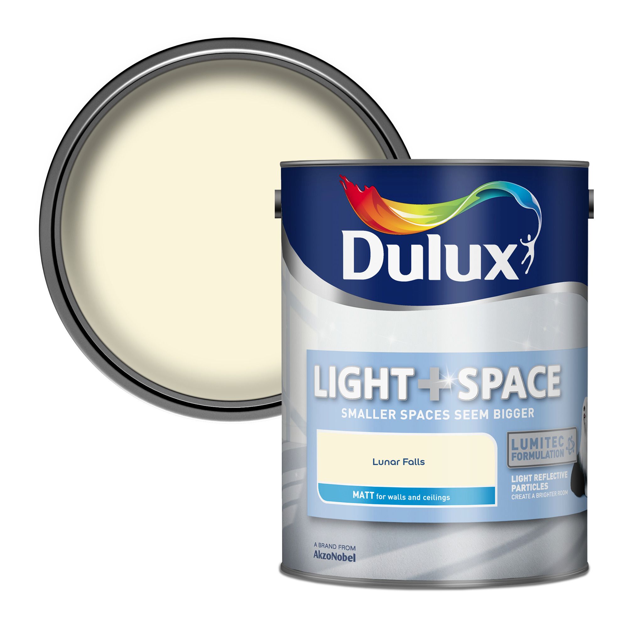 Dulux Light & space Lunar falls Matt Emulsion paint, 5L