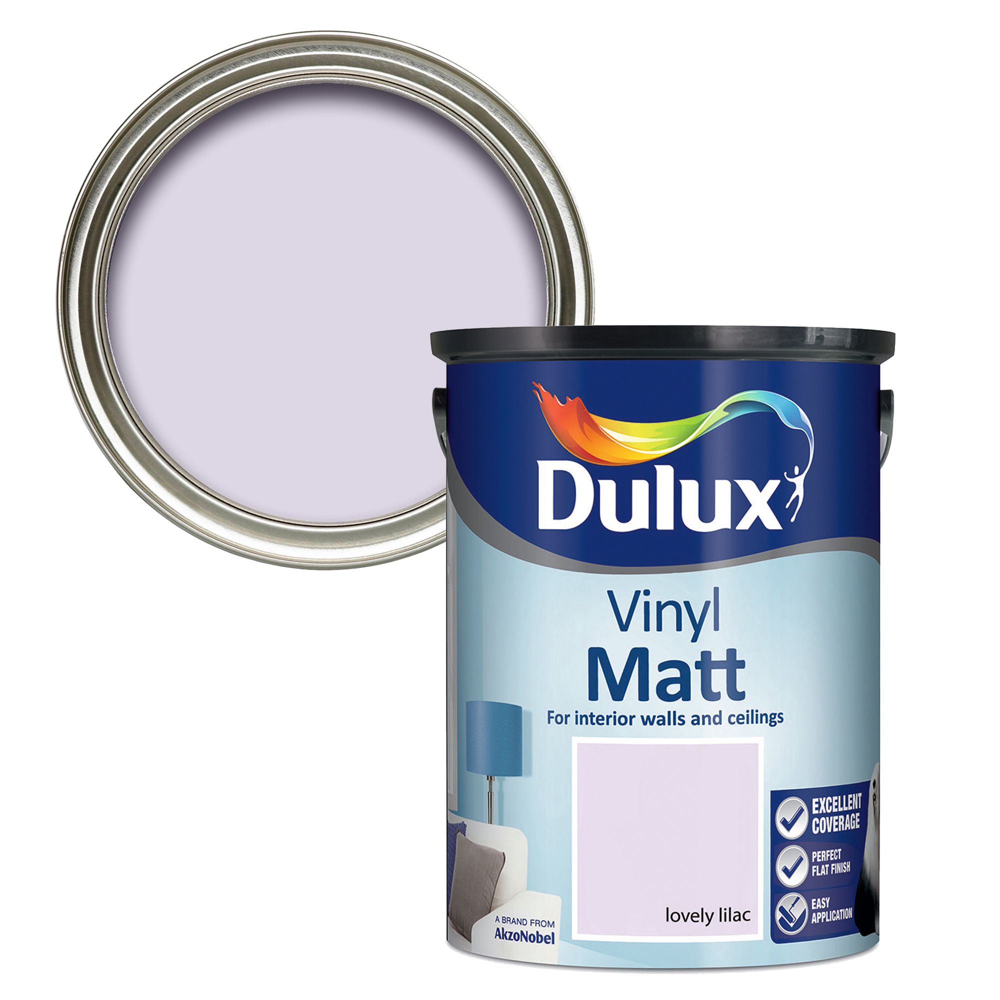 Dulux Lovely lilac Vinyl matt Emulsion paint, 5L Tradepoint