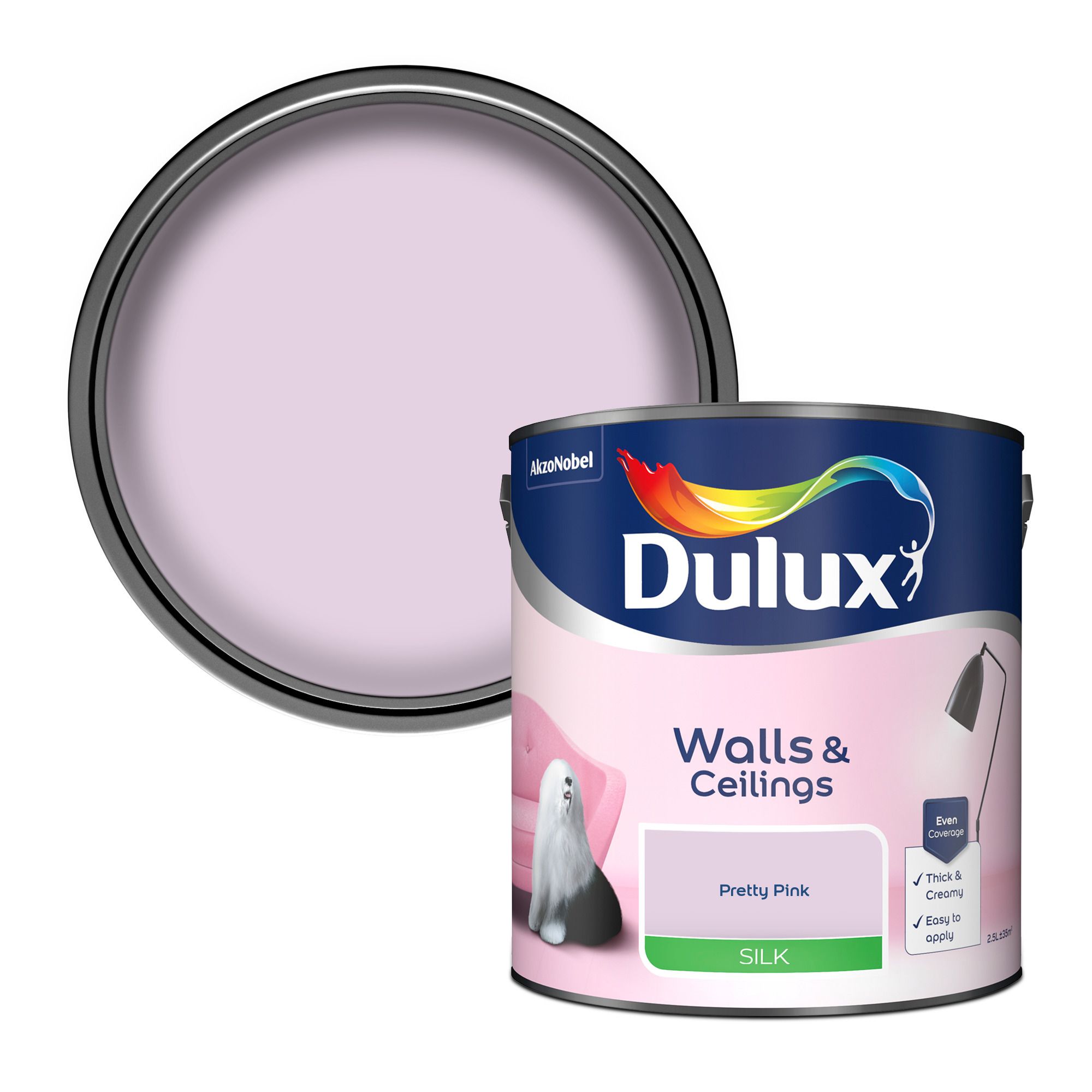 Dulux Luxurious Pretty pink Silk Emulsion paint 2.5L Tradepoint