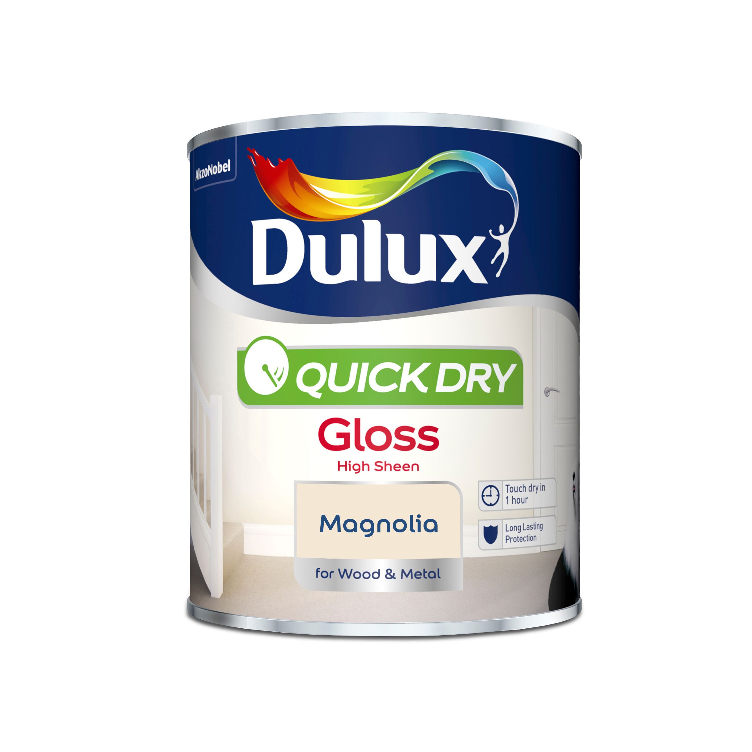 Dulux Magnolia Gloss Metal & wood paint, 750ml