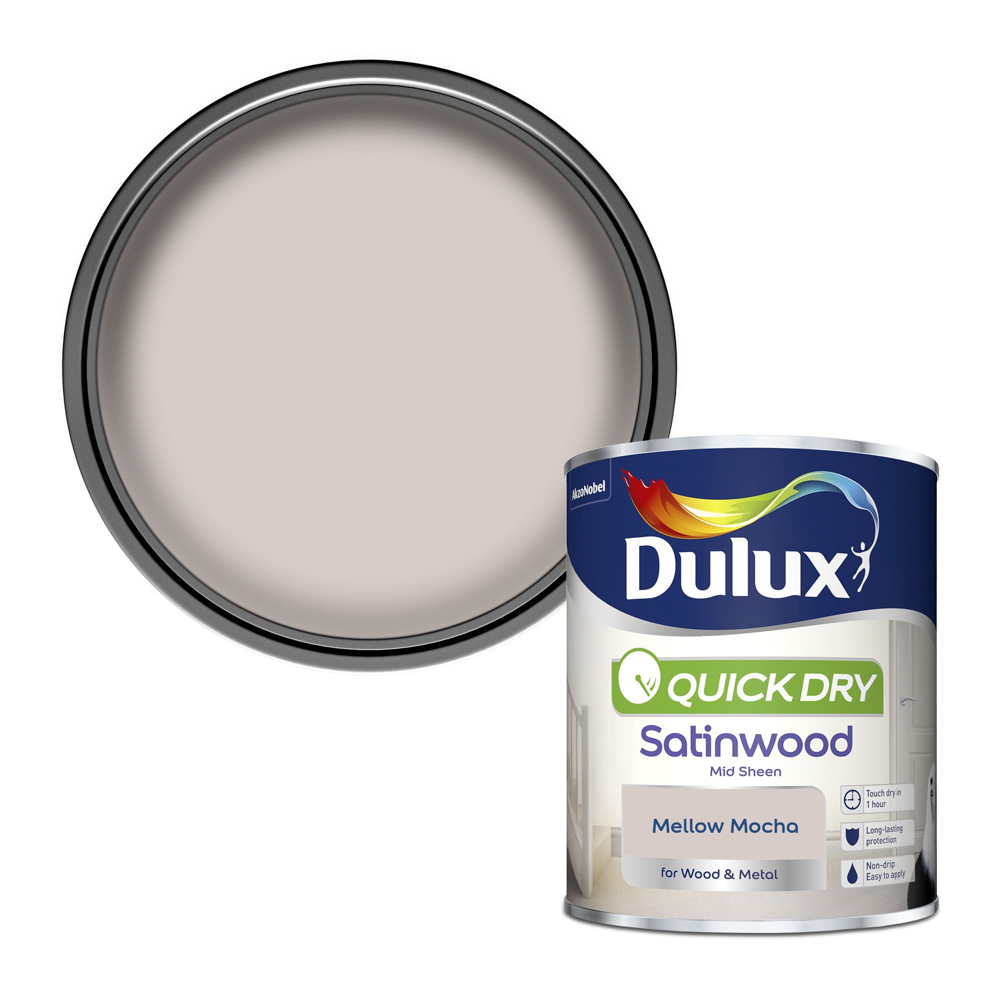 Dulux Mellow mocha Satinwood Metal & wood paint, 750ml Tradepoint