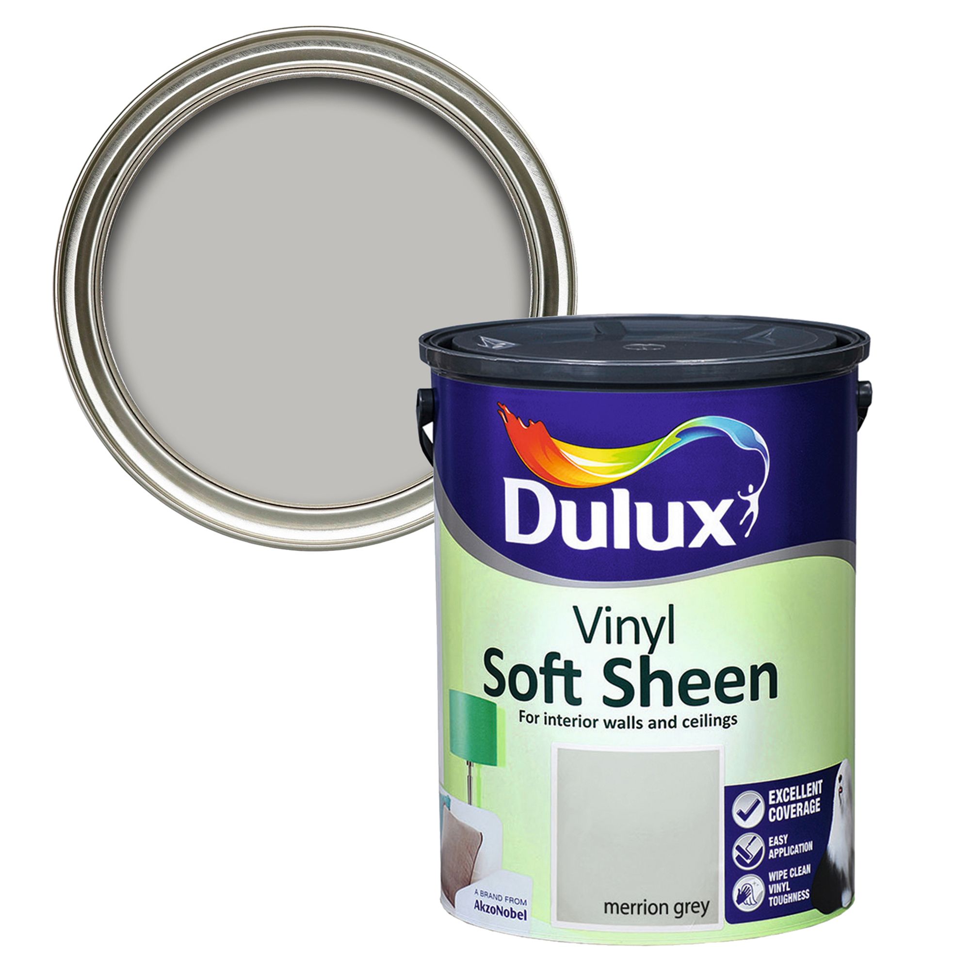 Dulux Merrion grey Soft sheen Emulsion paint, 5L | Tradepoint