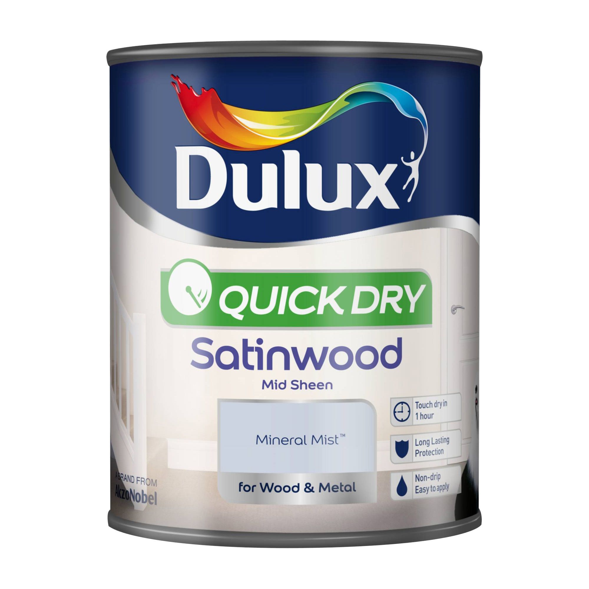 Dulux Mineral mist Satinwood Metal & wood paint, 750ml