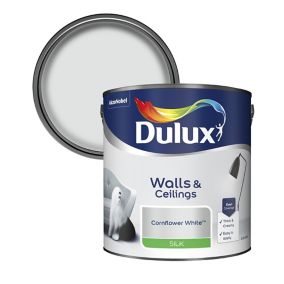 Dulux Natural hints Cornflower white Silk Emulsion paint, 2.5L