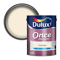 Dulux Once Ivory lace Matt Emulsion paint, 5L