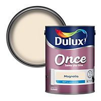 Dulux Once Magnolia Matt Emulsion paint, 5L