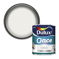 Dulux Once Pure brilliant white Satinwood Metal & wood paint, 750ml