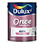 Dulux Once Pure brilliant white Soft sheen Emulsion paint, 5L