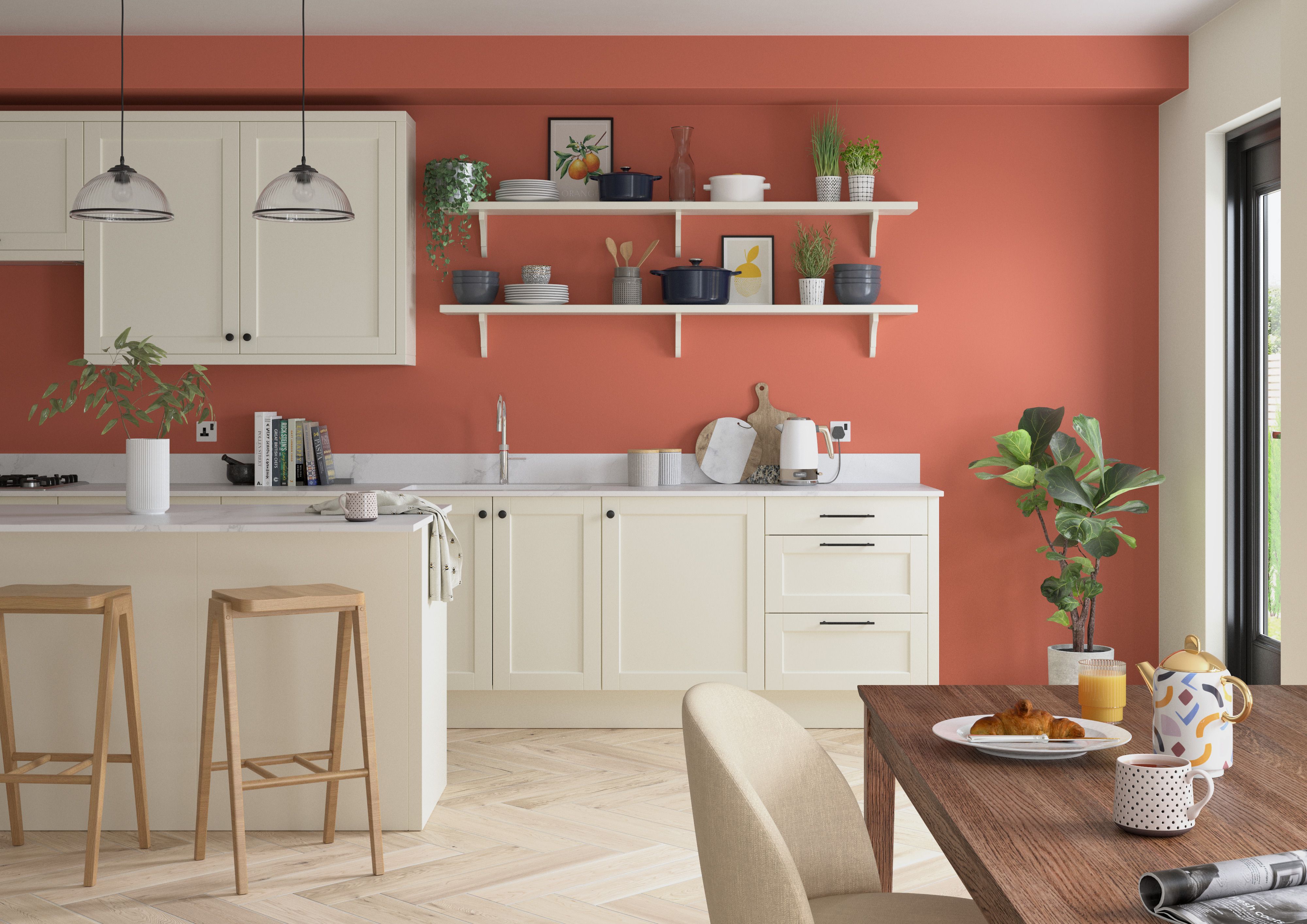 Dulux One coat Blood orange Matt Emulsion paint, 1.25L