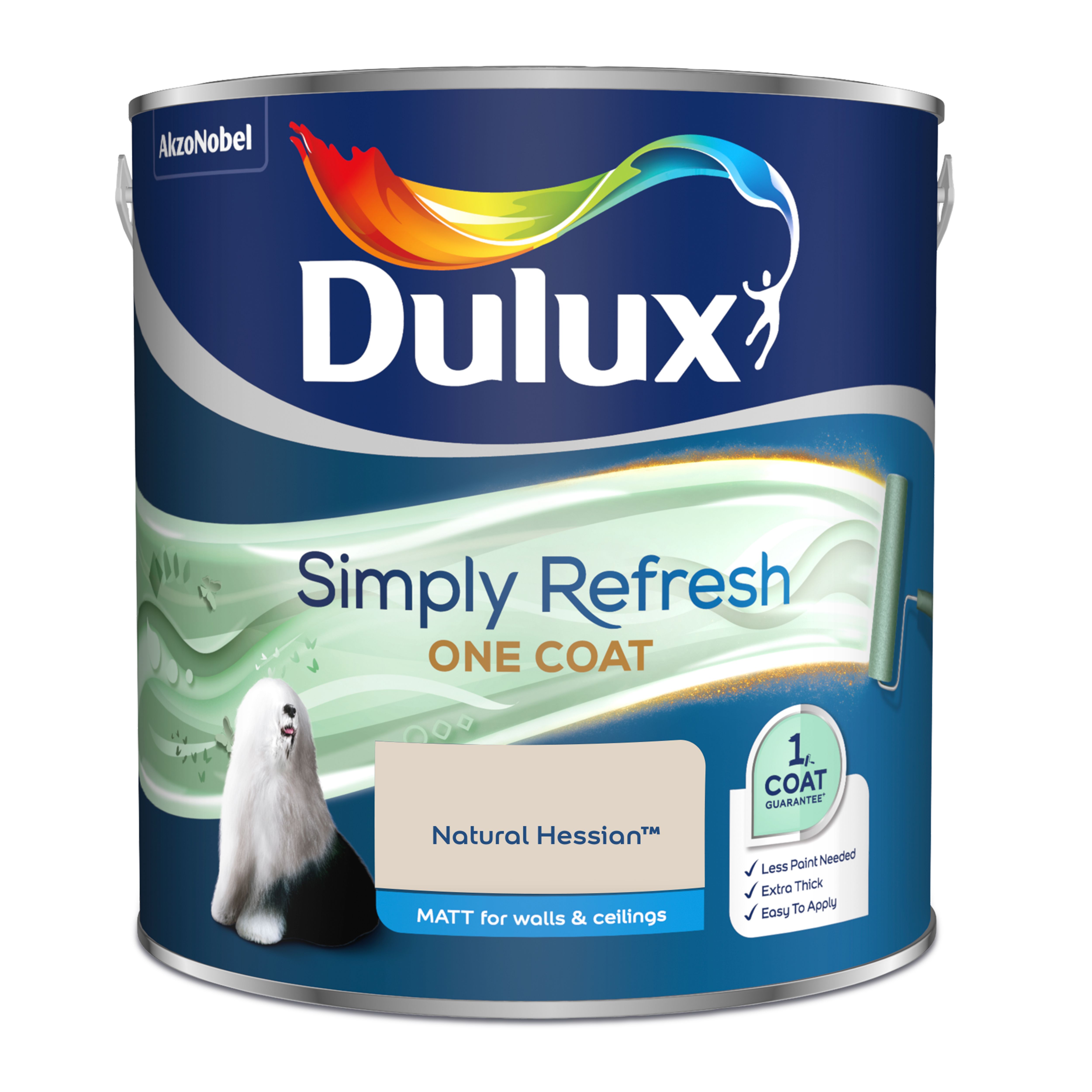 Dulux One coat Natural hessian Matt Emulsion paint, 2.5L