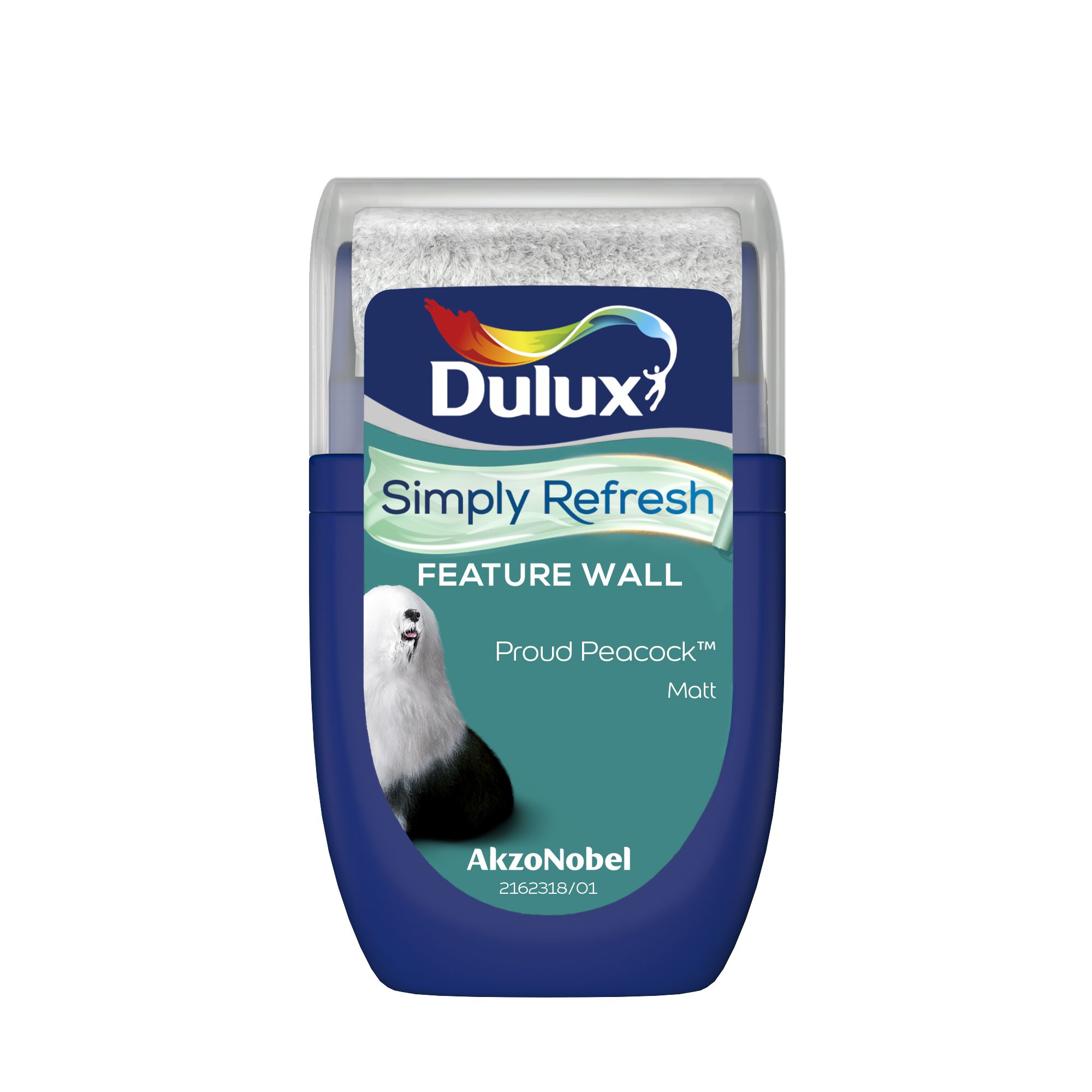 Dulux One coat Proud peacock Matt Emulsion paint, 30ml Tester pot