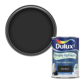 Dulux One coat Rich black Matt Emulsion paint, 1.25L