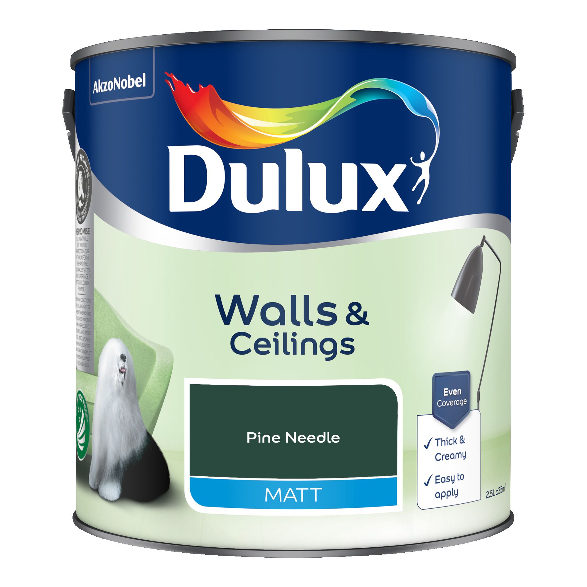 Dulux Pine Needle Matt Wall & ceiling Emulsion paint, 2.5L
