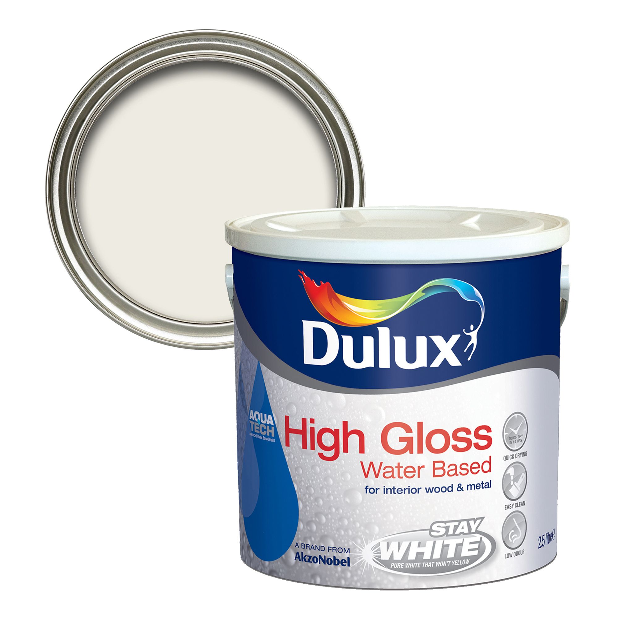 Dulux Professional White High sheen Trim paint, 2.5L Tradepoint