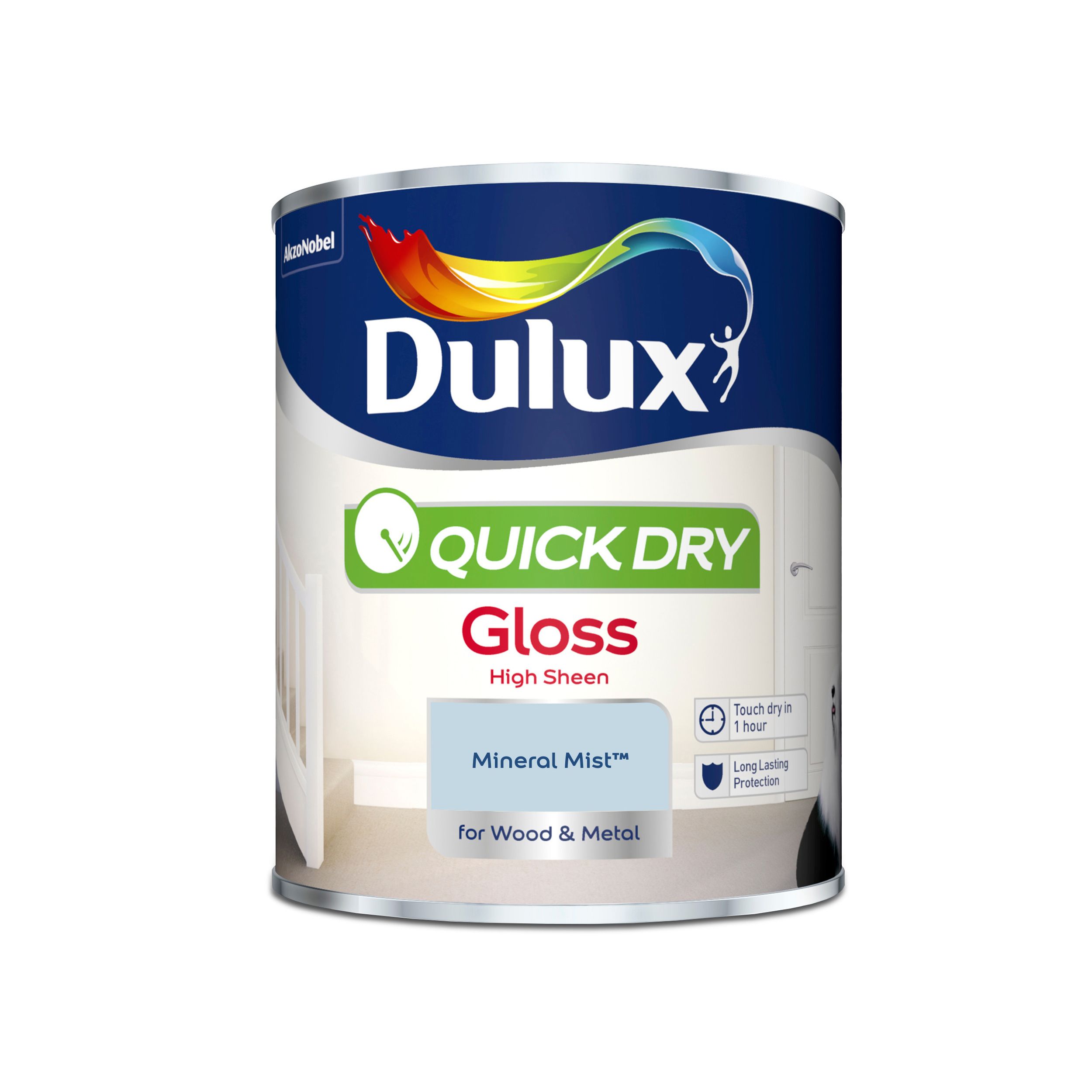 Dulux Quick dry Mineral mist Gloss Metal & wood paint, 750ml