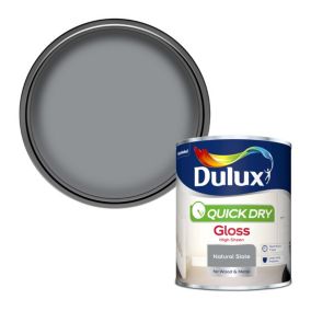 Dulux Quick dry Natural slate Gloss Metal & wood paint, 750ml