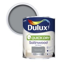 Dulux Quick dry Natural slate Satinwood Metal & wood paint, 0.75L